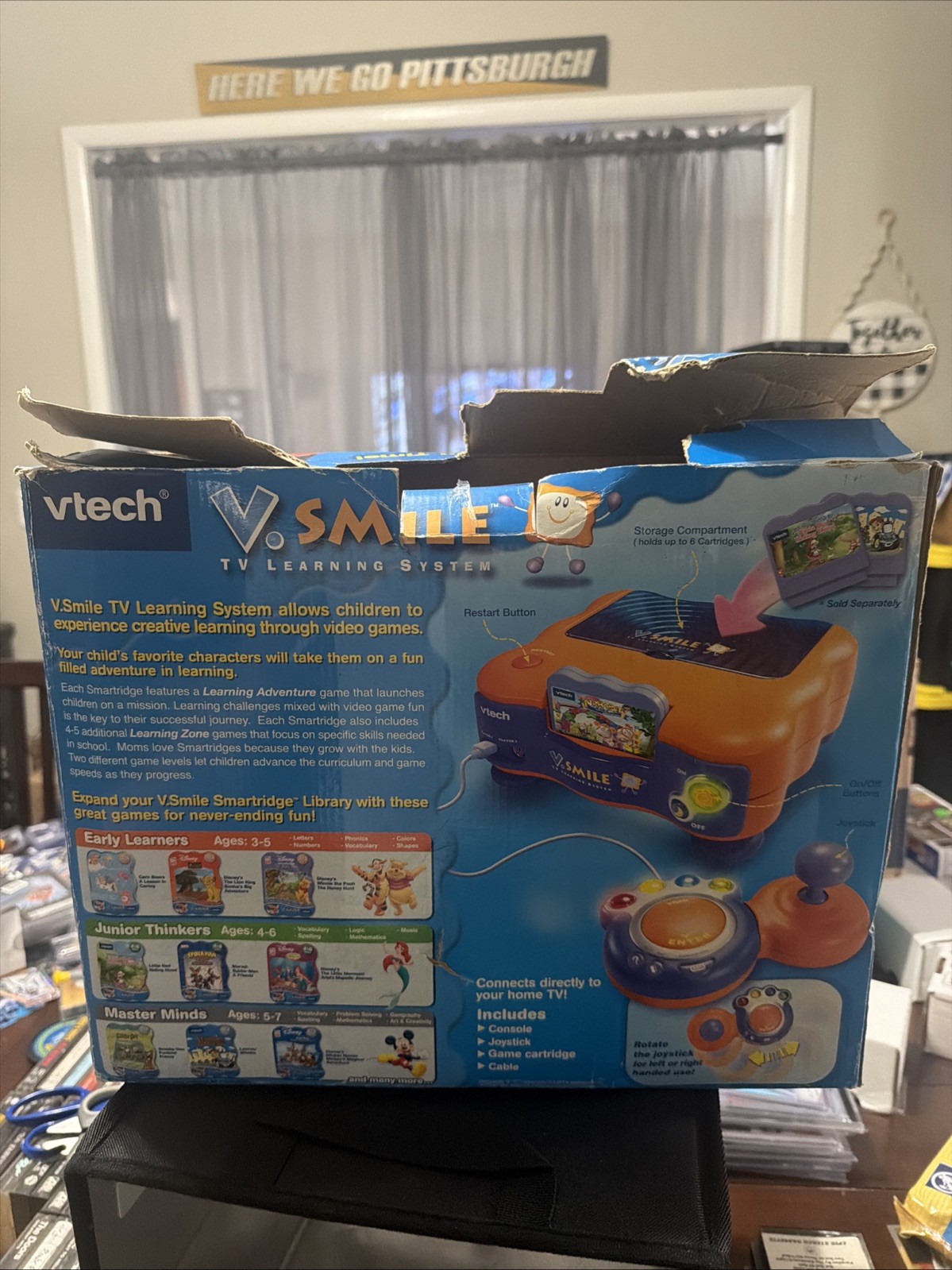 V Smile V Tech TV Learning System Console With Two Controllers And Game *Read*