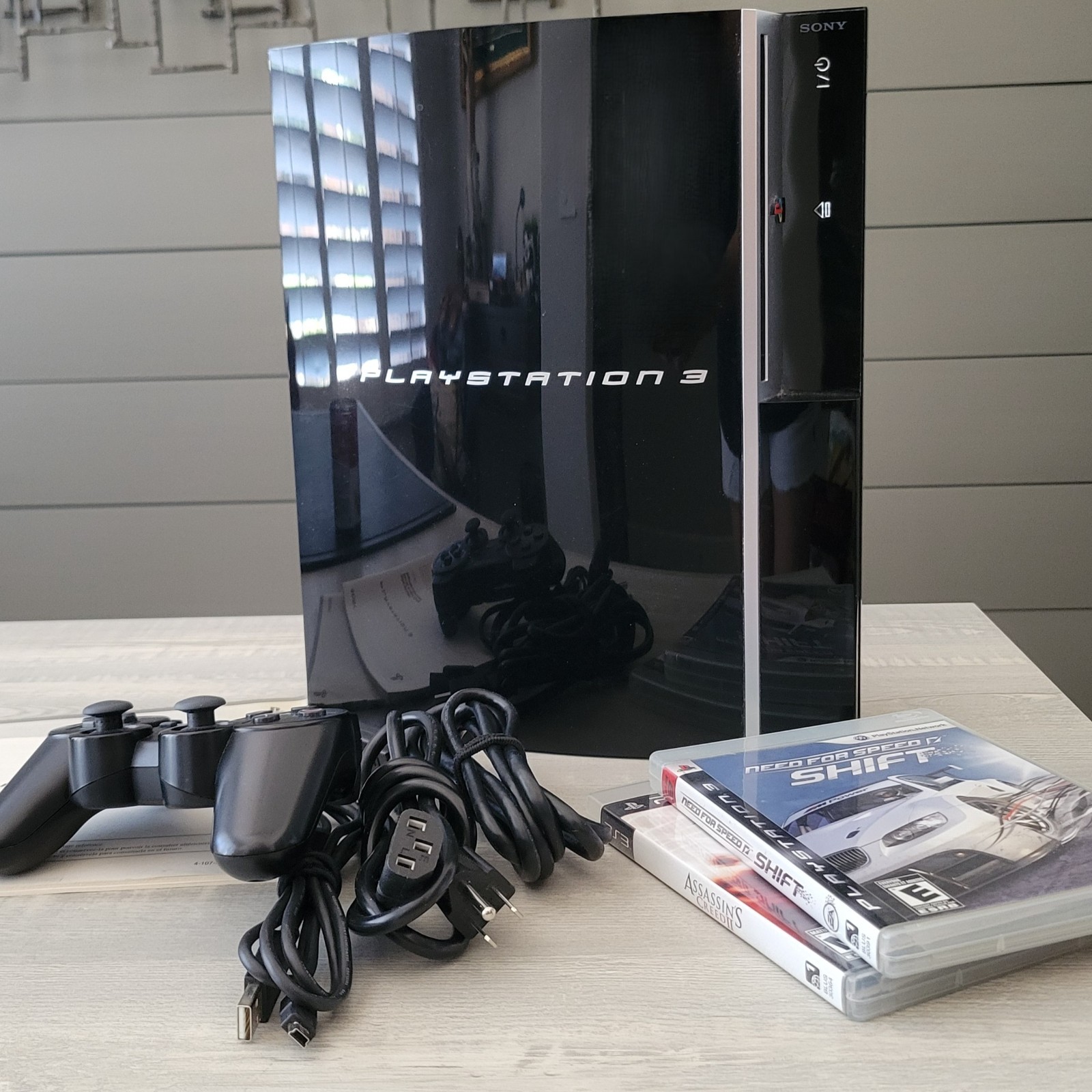 Sony PlayStation 3 CECHK01 Console w/ Controller Cables & Games Adult Owned EUC