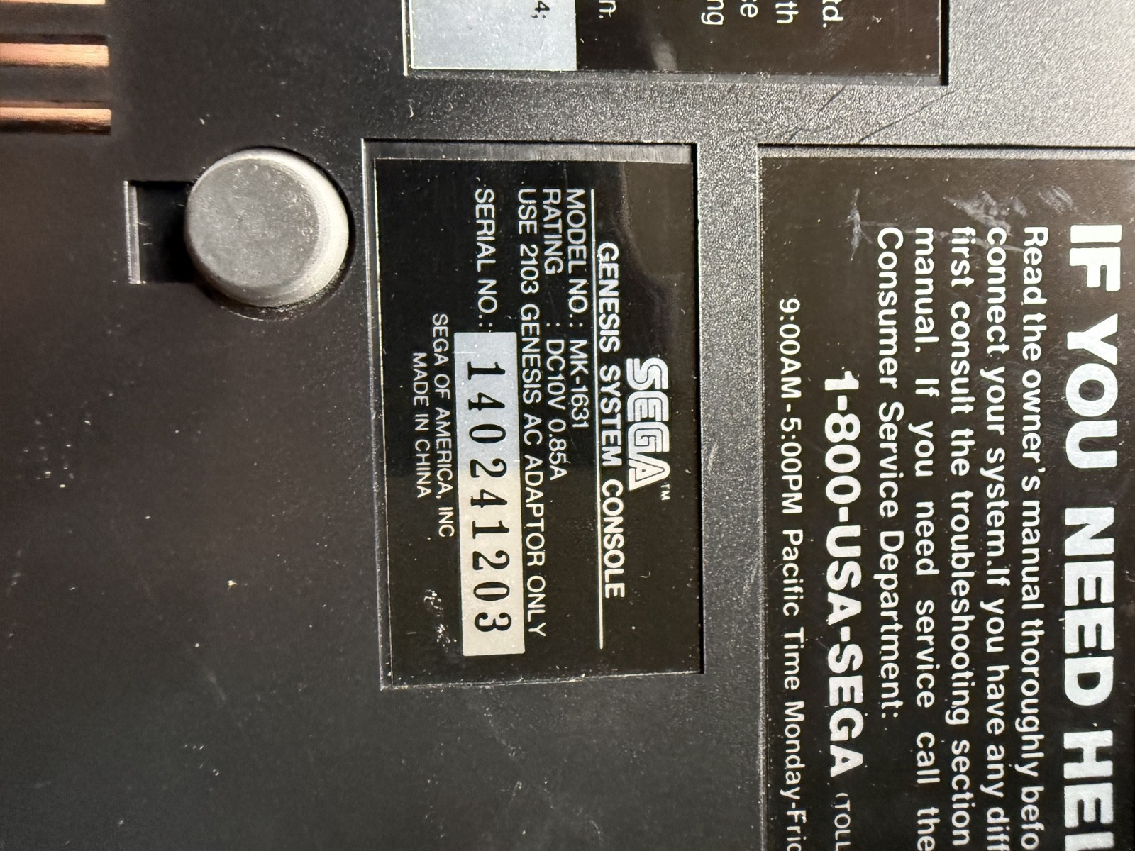 SEGA GENESIS Model 2 MK-1631 Console only unTESTED rb13