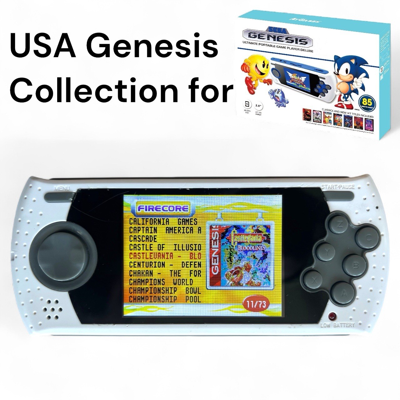 Sega Genesis Ultimate Portable 2GB SD Card w/ USA Game Library + Cover Art Menu