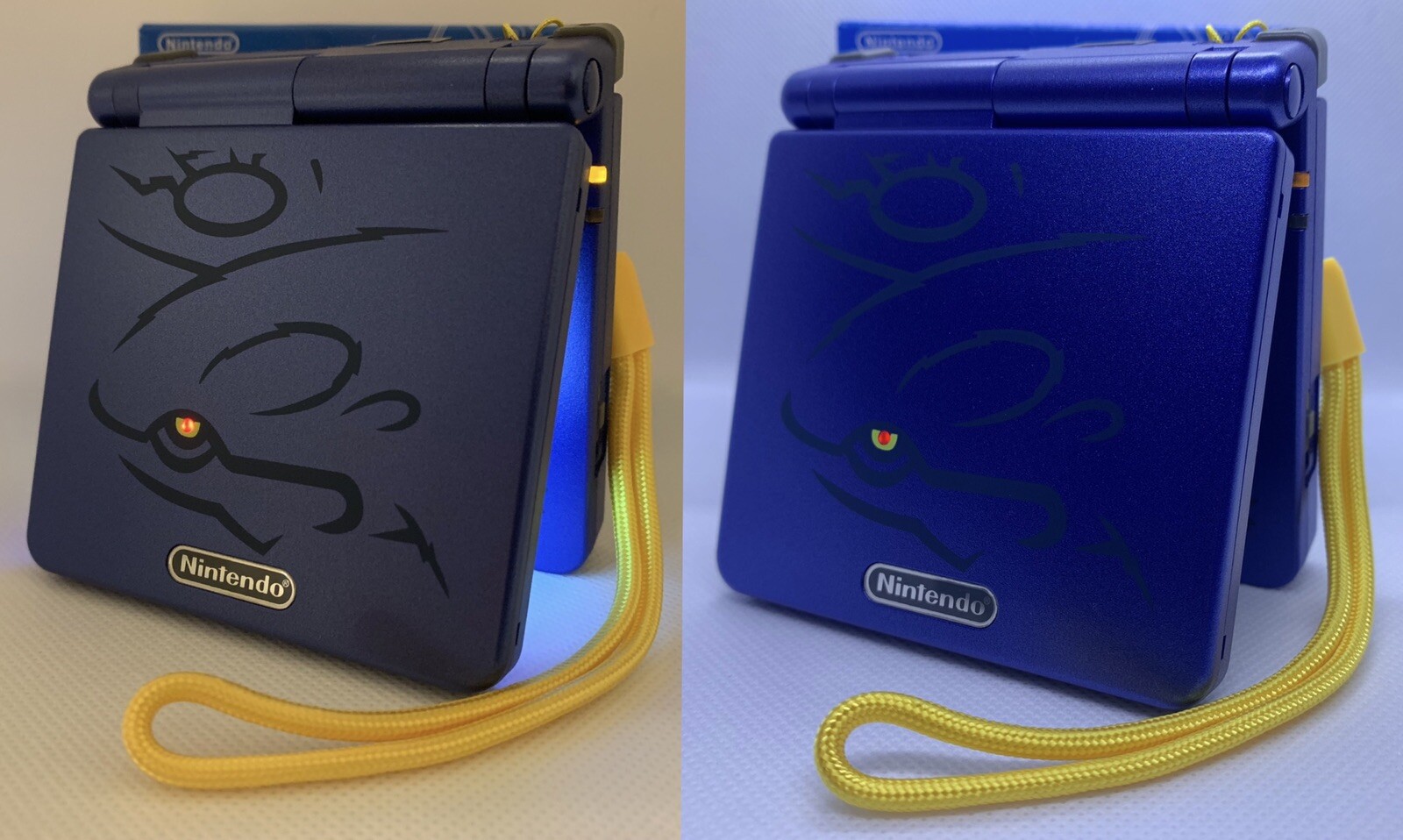 Kyogre GBA SP Gameboy Advance SP IPS V2 – Charger, Custom Power LED & EYE