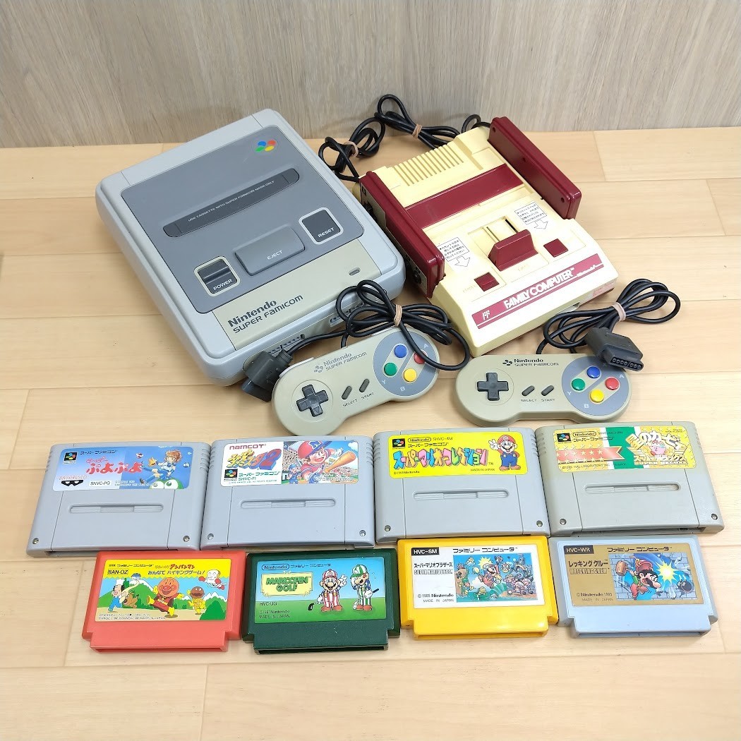 Nintendo Super Famicom & Famicom Console Bundle with 8 Games NTSC-J Japan Tested