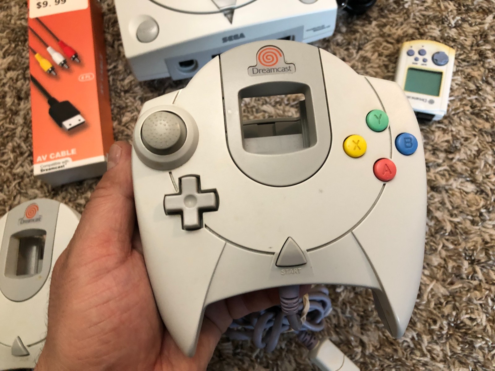 Sega Dreamcast Console System HKT-3020 With 2 Controllers & Memory Card TESTED!