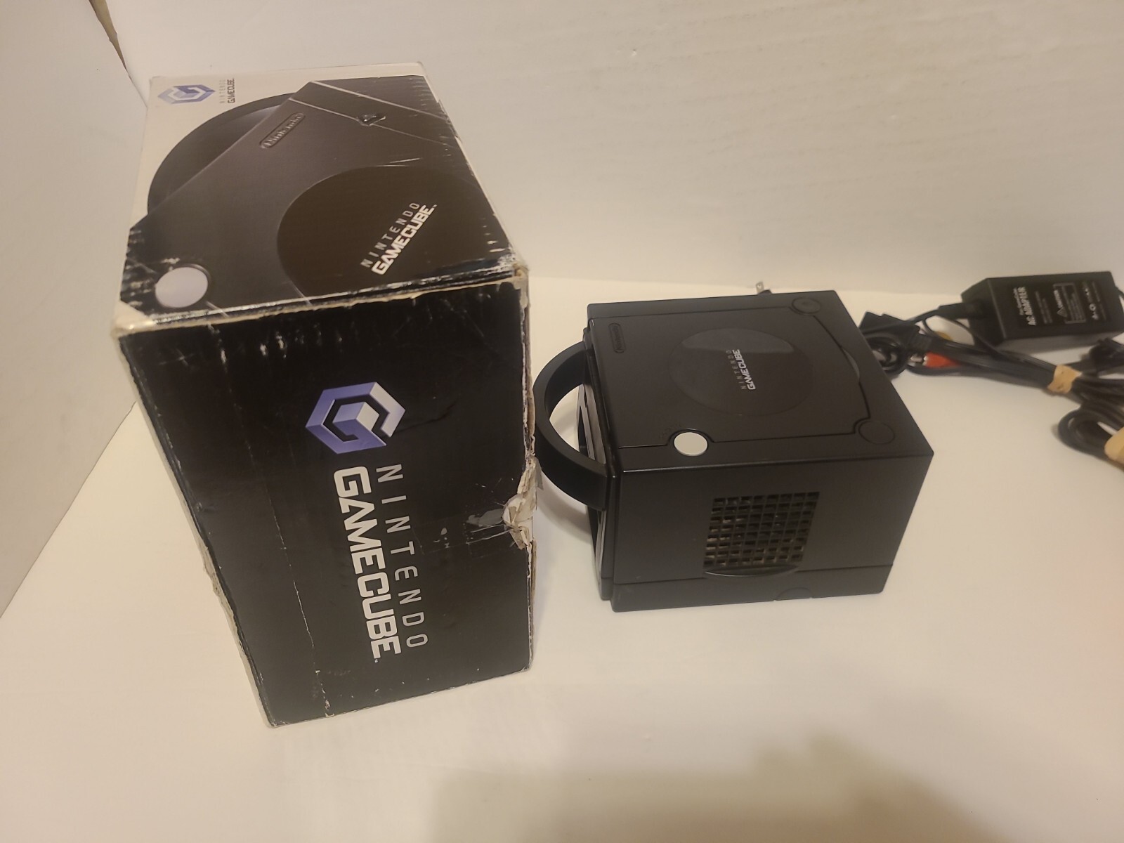 Nintendo Game Cube Black Console Box Spice Orange Controller Mario Golf