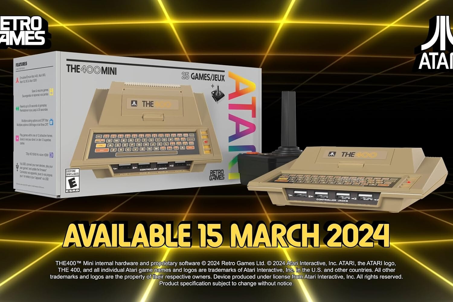 The 400 Mini 2024 Atari Retro 400 Mini Computer Console With 25 Built-in Games