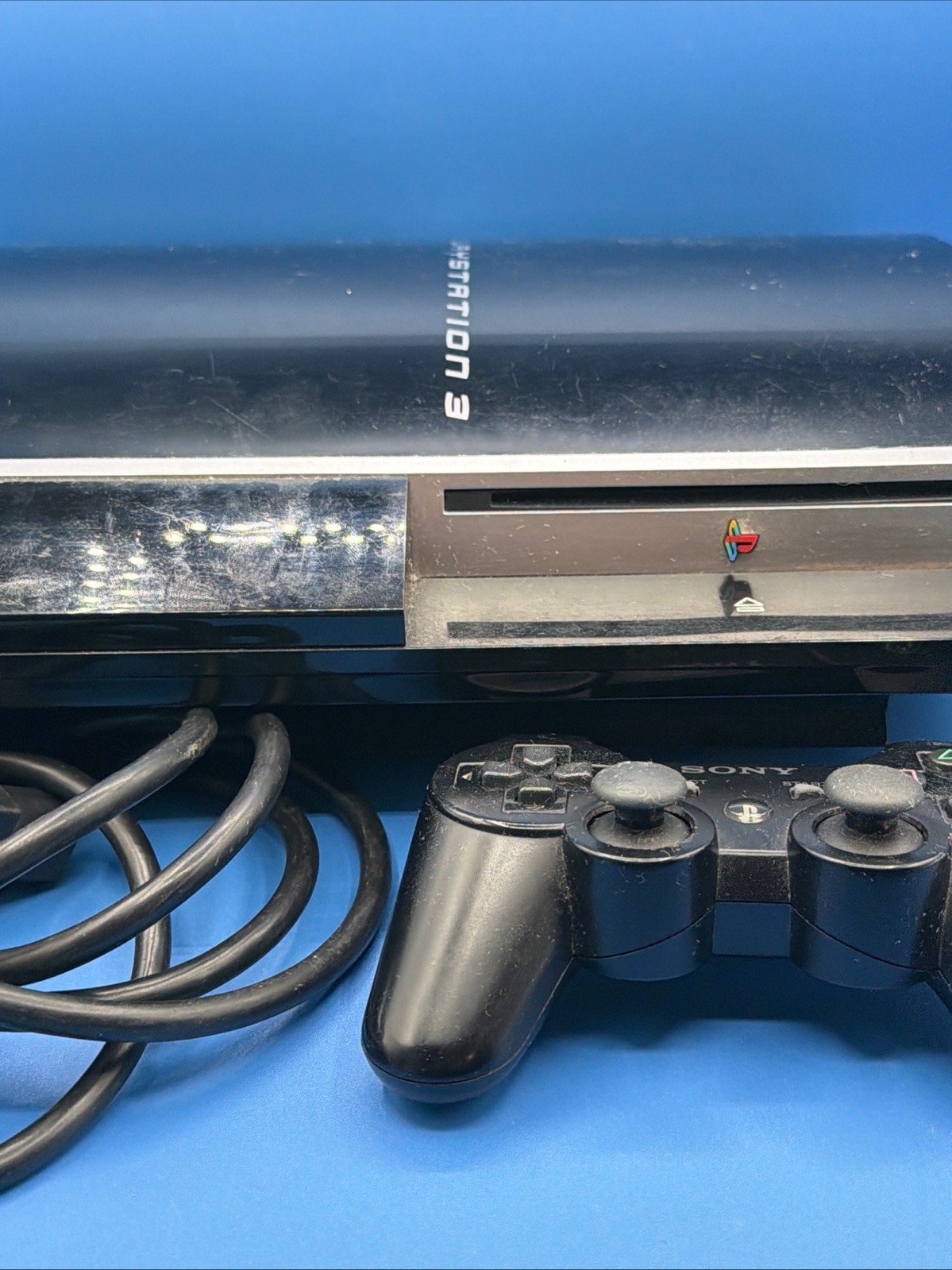 Sony PlayStation 3 PS3 40GB Black Console CECHH01 w/ Controller & Cable Tested