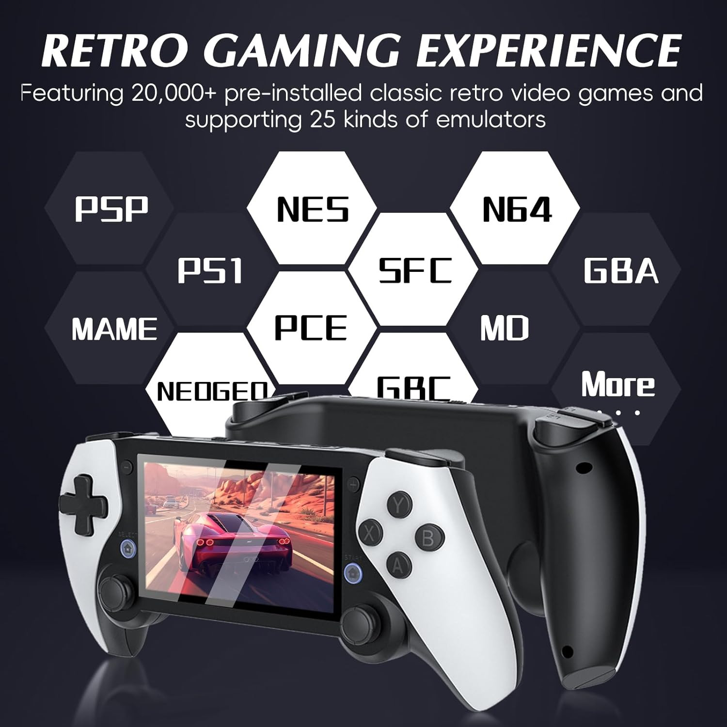 M25 Retro Handheld Game Console – New Retro Game Player with 3000Mah Battery 64G