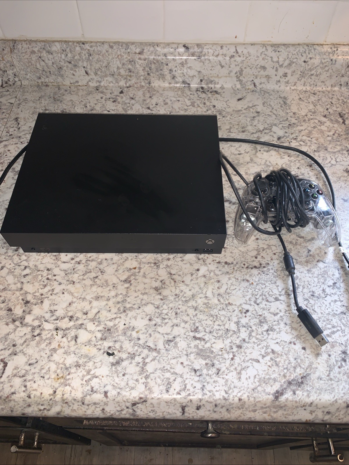 Microsoft Xbox One X (1787) 1TB Black Console Wired Controller, Power Cord Works