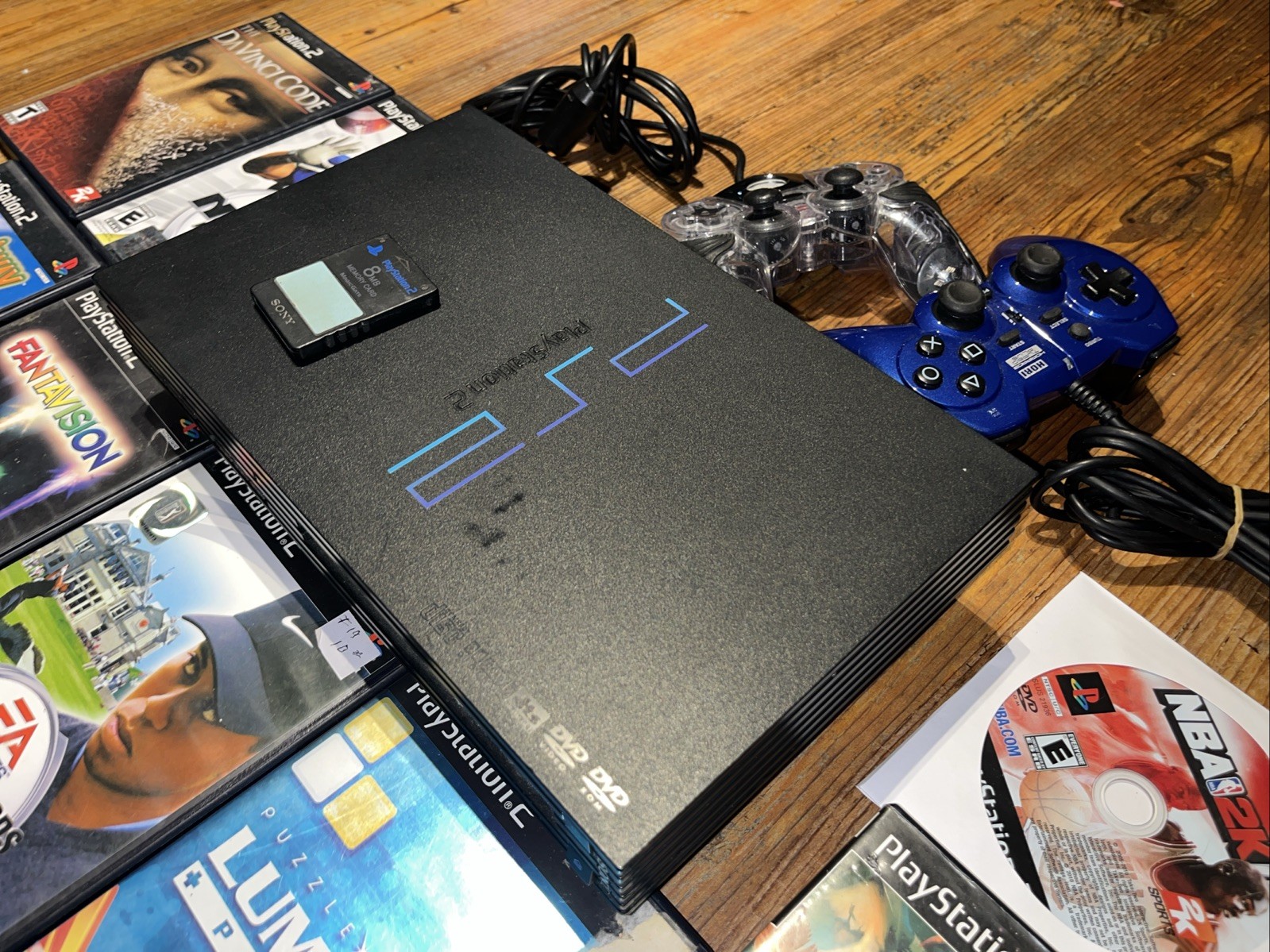 Sony PlayStation 2 PS2 Fat SCPH-35001 Console Bundle 22 Games Tested & Working