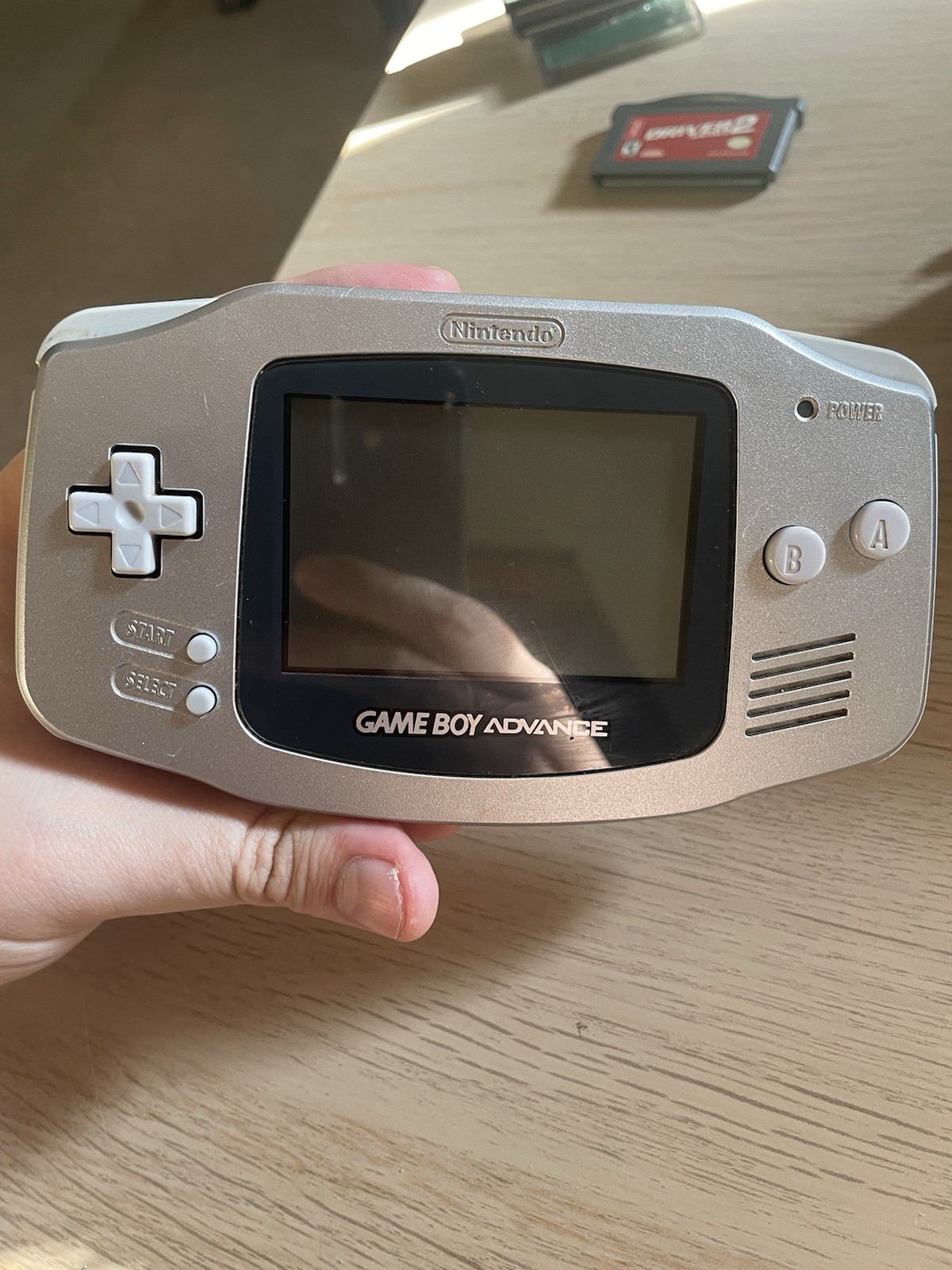 Nintendo Game Boy Advance AGB-001 Handheld System Silver w/ Headphone Jack