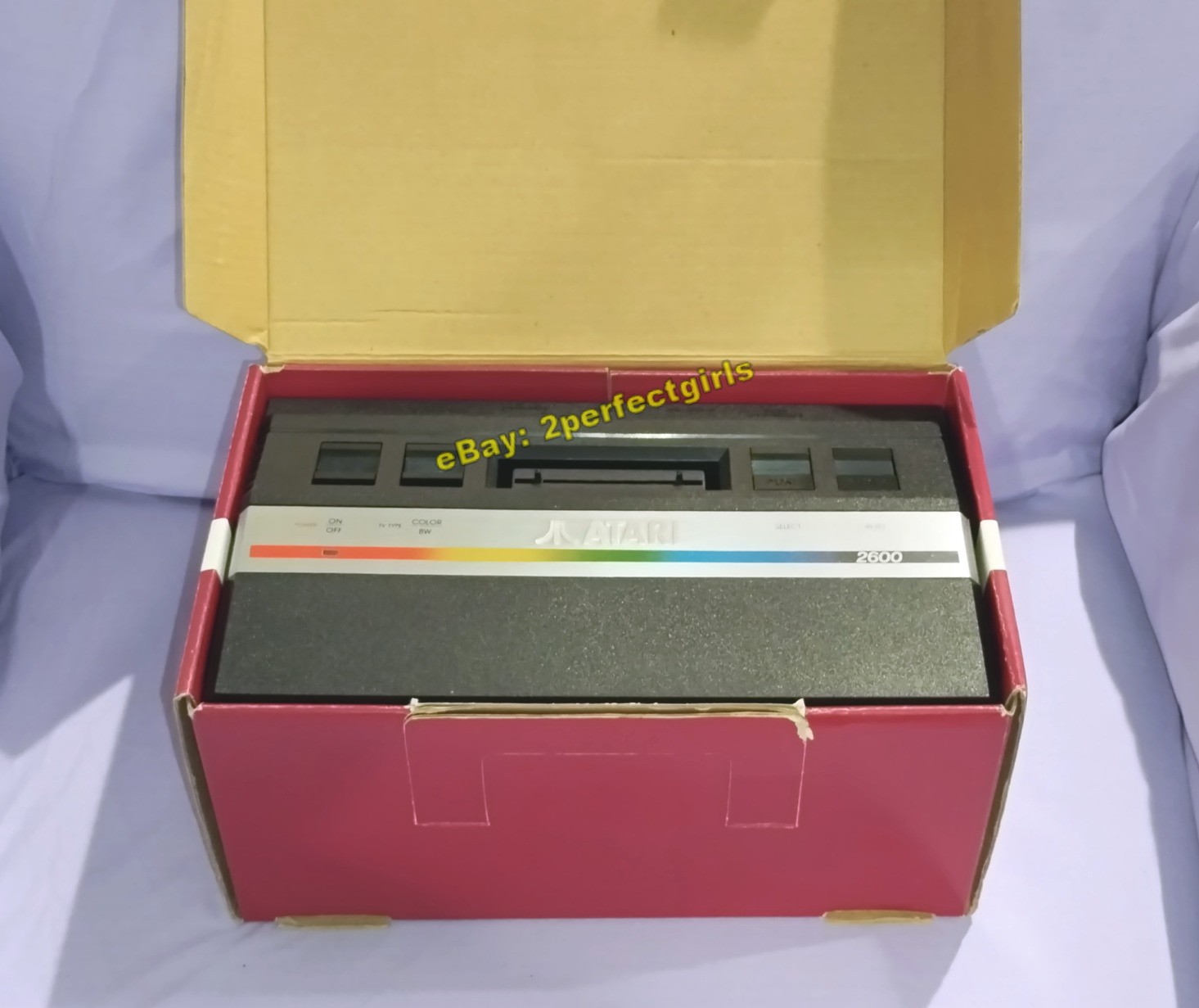 Atari Jr 2600 Rainbow Console CIB w/ALL ORIG Inserts 1987 NM+ HTF TESTED