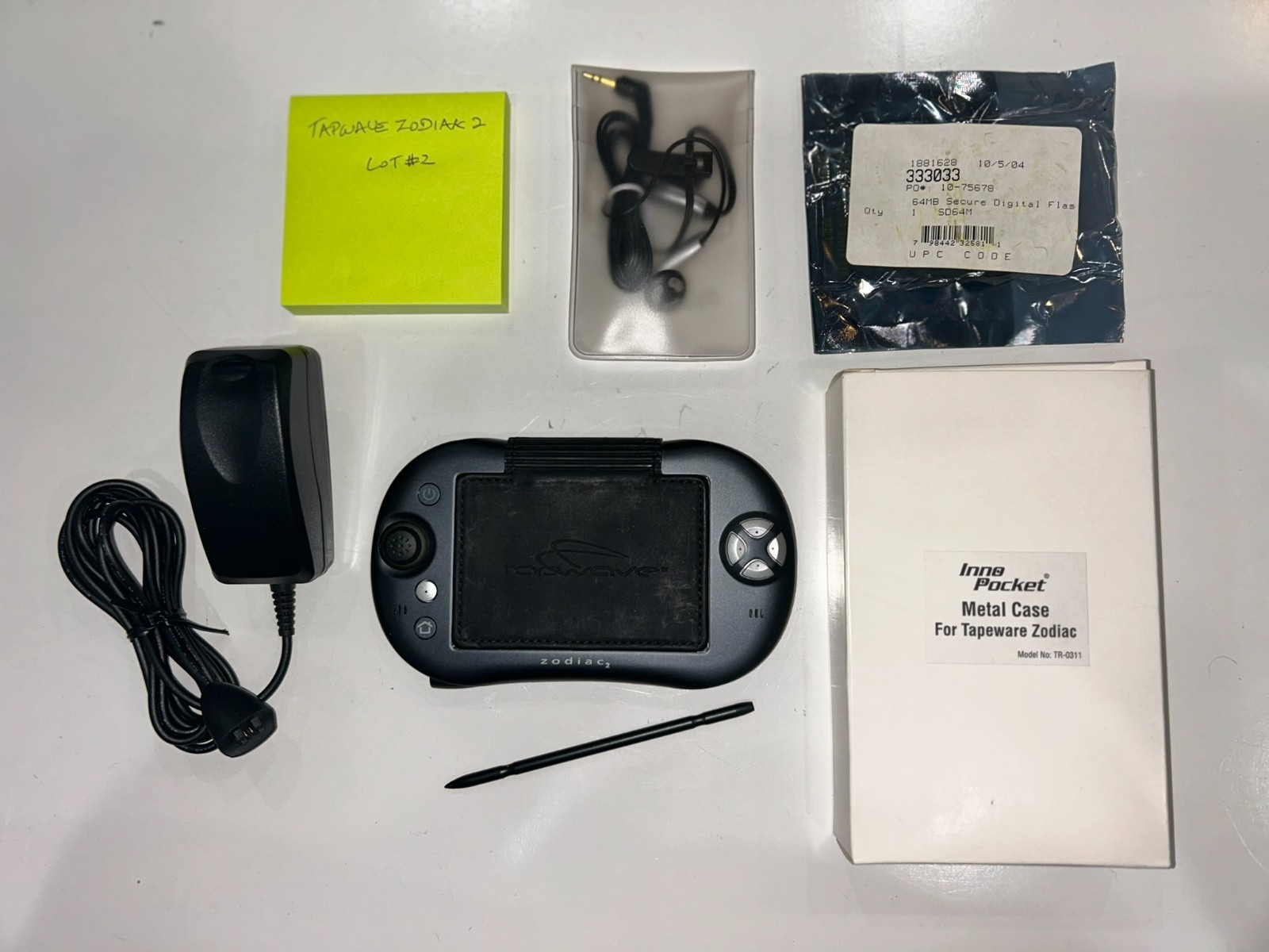 Tapwave Zodiac 2 w OEM AC Adapter and New Hard Metal Carrying Case + Earbuds #2
