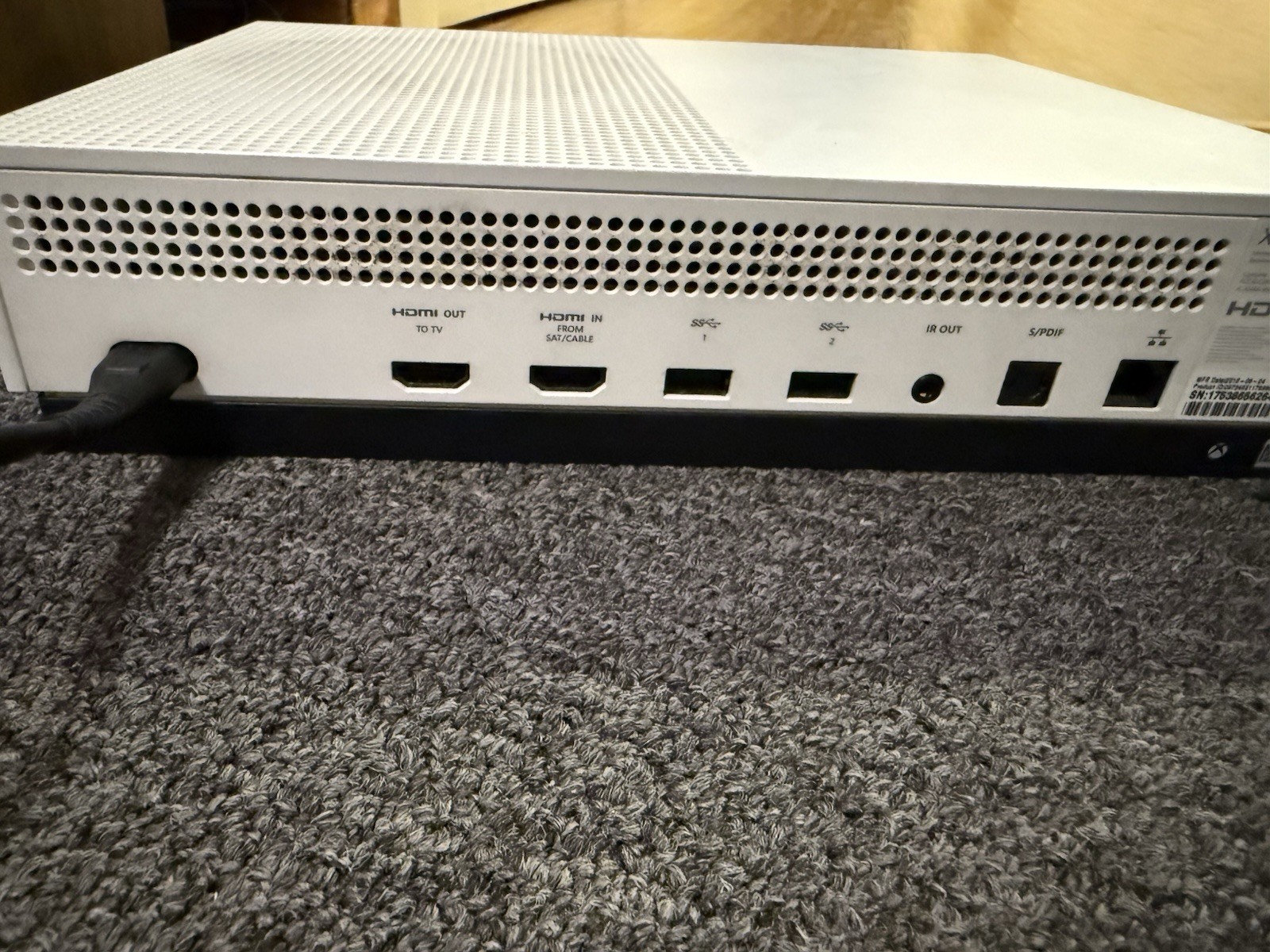 Xbox One S 2TB Console 1681 White, Shock Blue Controller, Power, HDMI, TESTED!