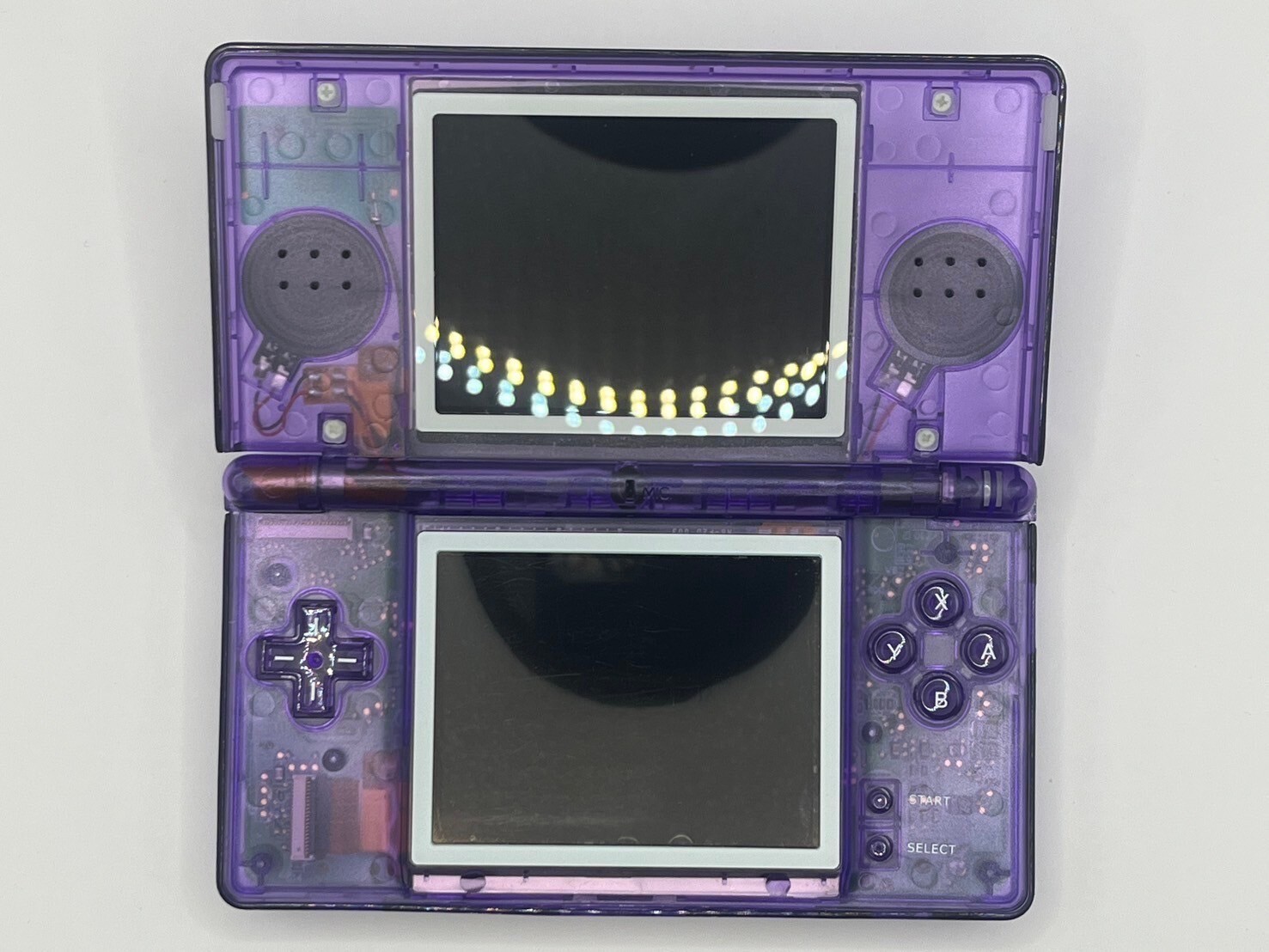 Nintendo DS Lite Console Purple Custom Transparent Clear w/ Stylus & Charger