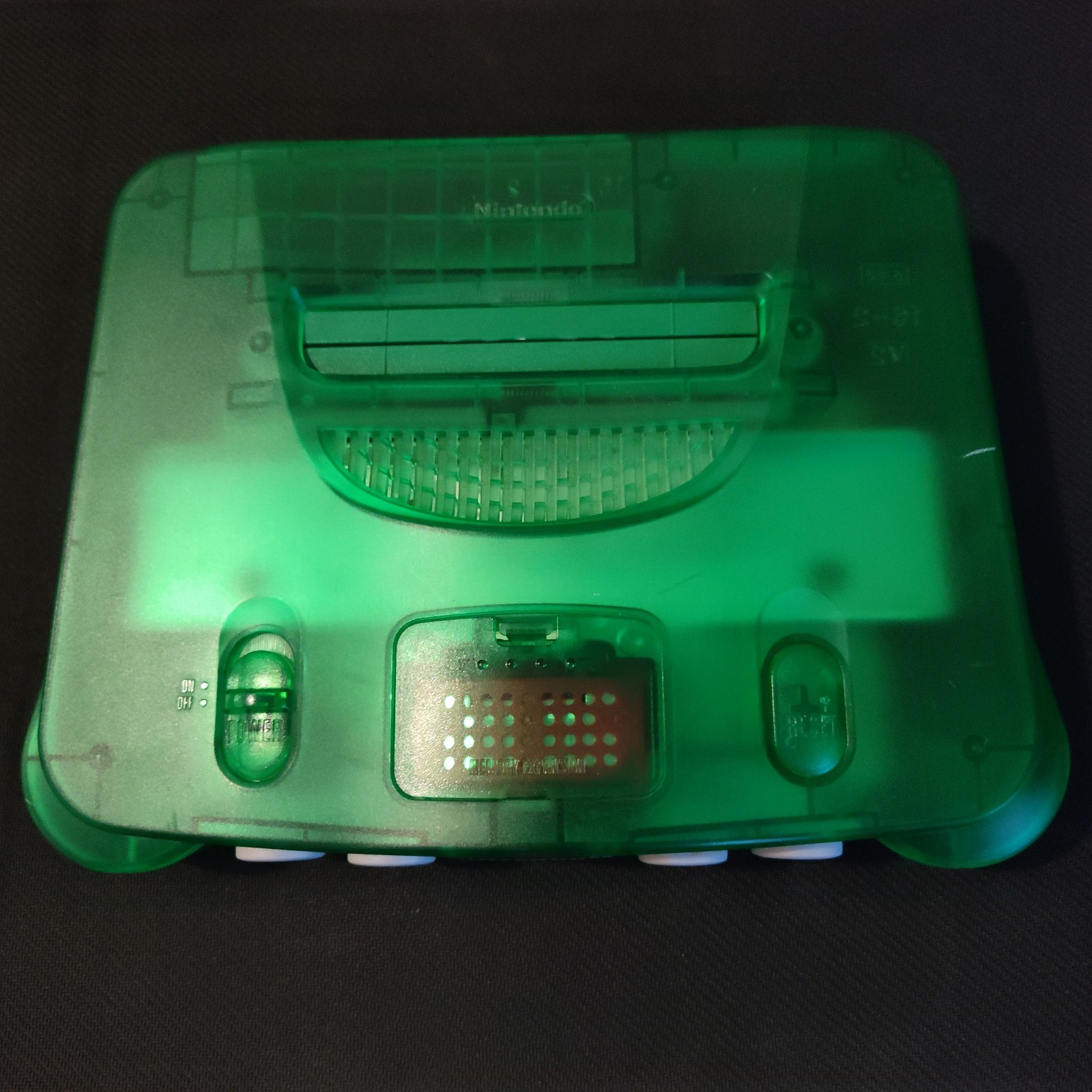 Nintendo 64 Jungle Green Console, Expansion Pak, Power Cord, Cables, Controller