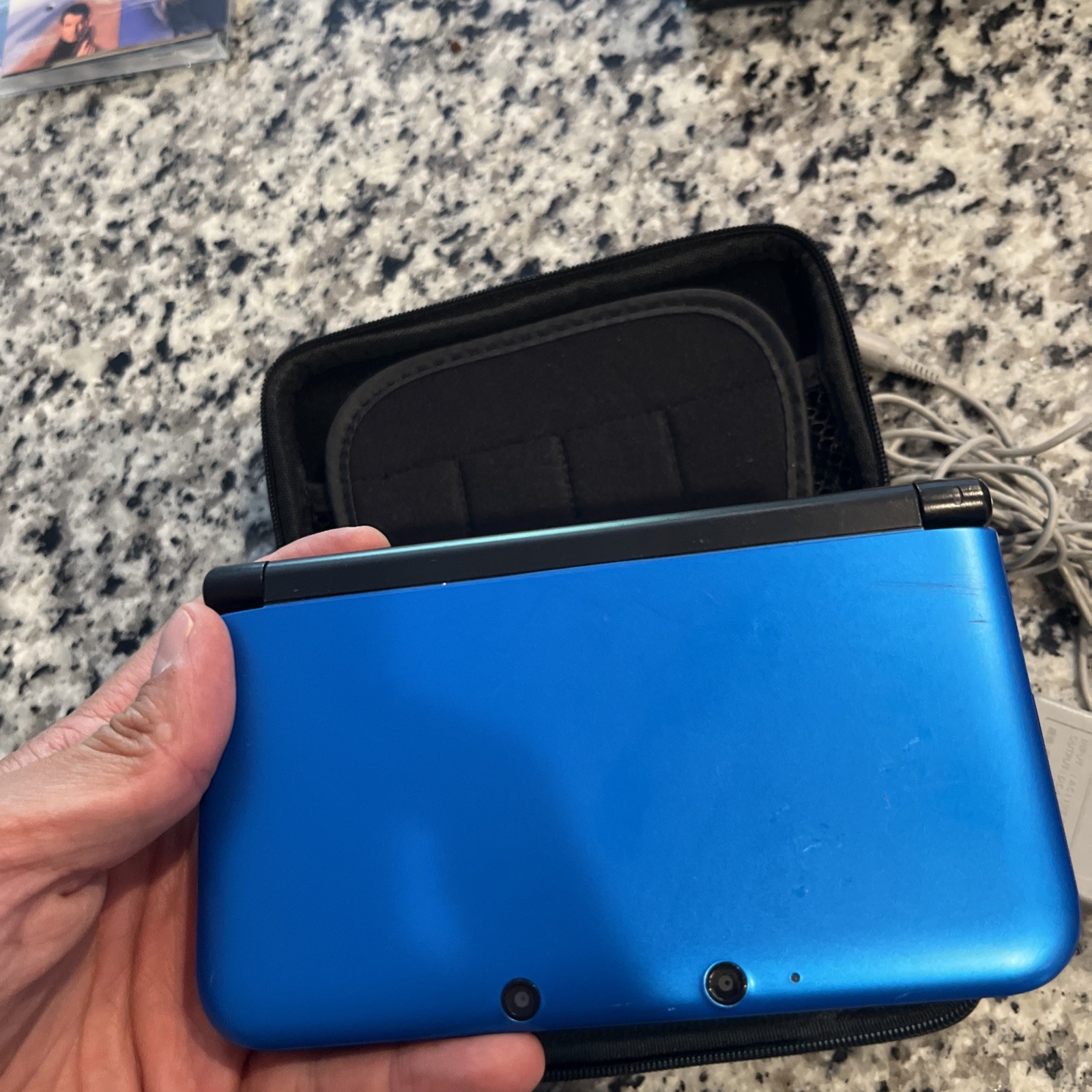 3DS XL Blue Nintendo Console Tested Working SD Card And Charger SPR-001