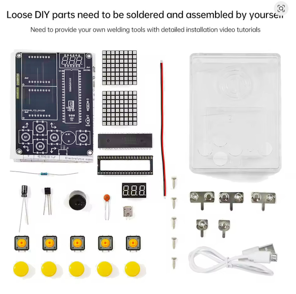 DIY Pixel Game Console Kit – Retro 7-in-1 Electronic Games