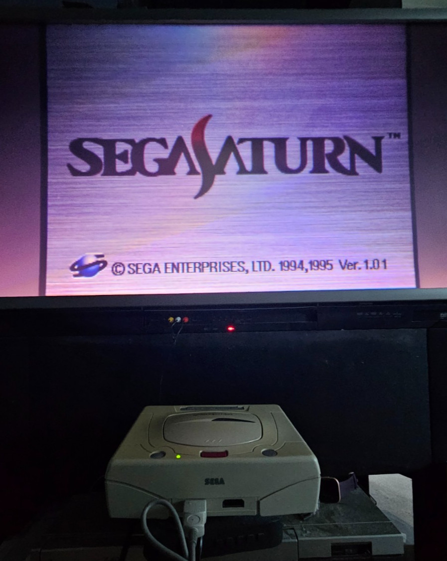 SEGA Saturn Japanese Console Bundle w SAROO – 120 Games Loaded Tested Works Good