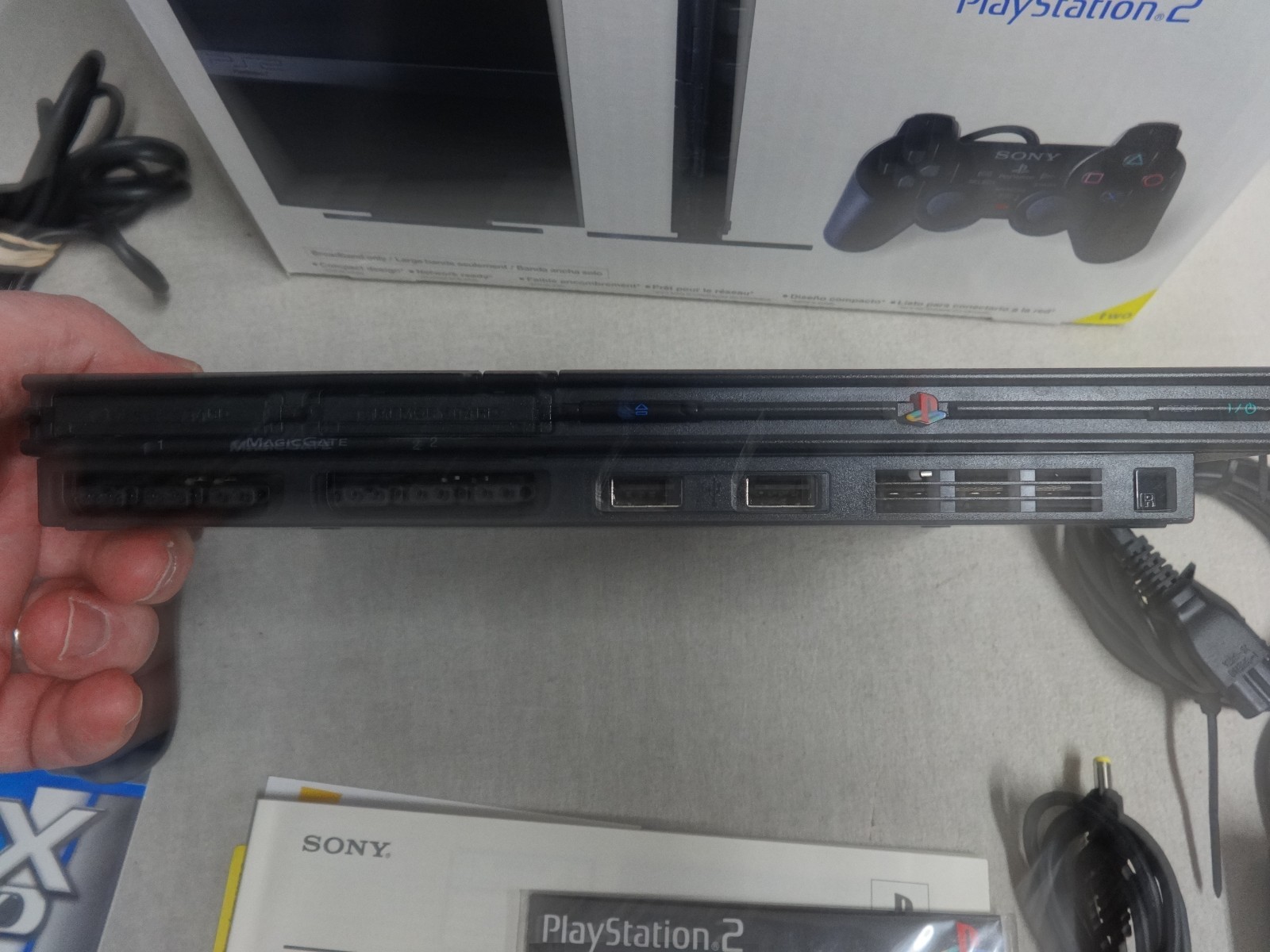 OEM Sony PS2 SLIM Video Game System Playstation-2 SCPH-77001 MINTY CIB Console