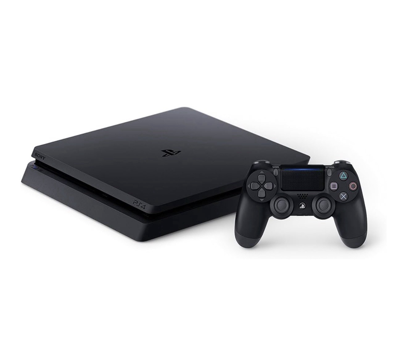 Sony PlayStation 4 Slim Black Console with Original Controller and Game
