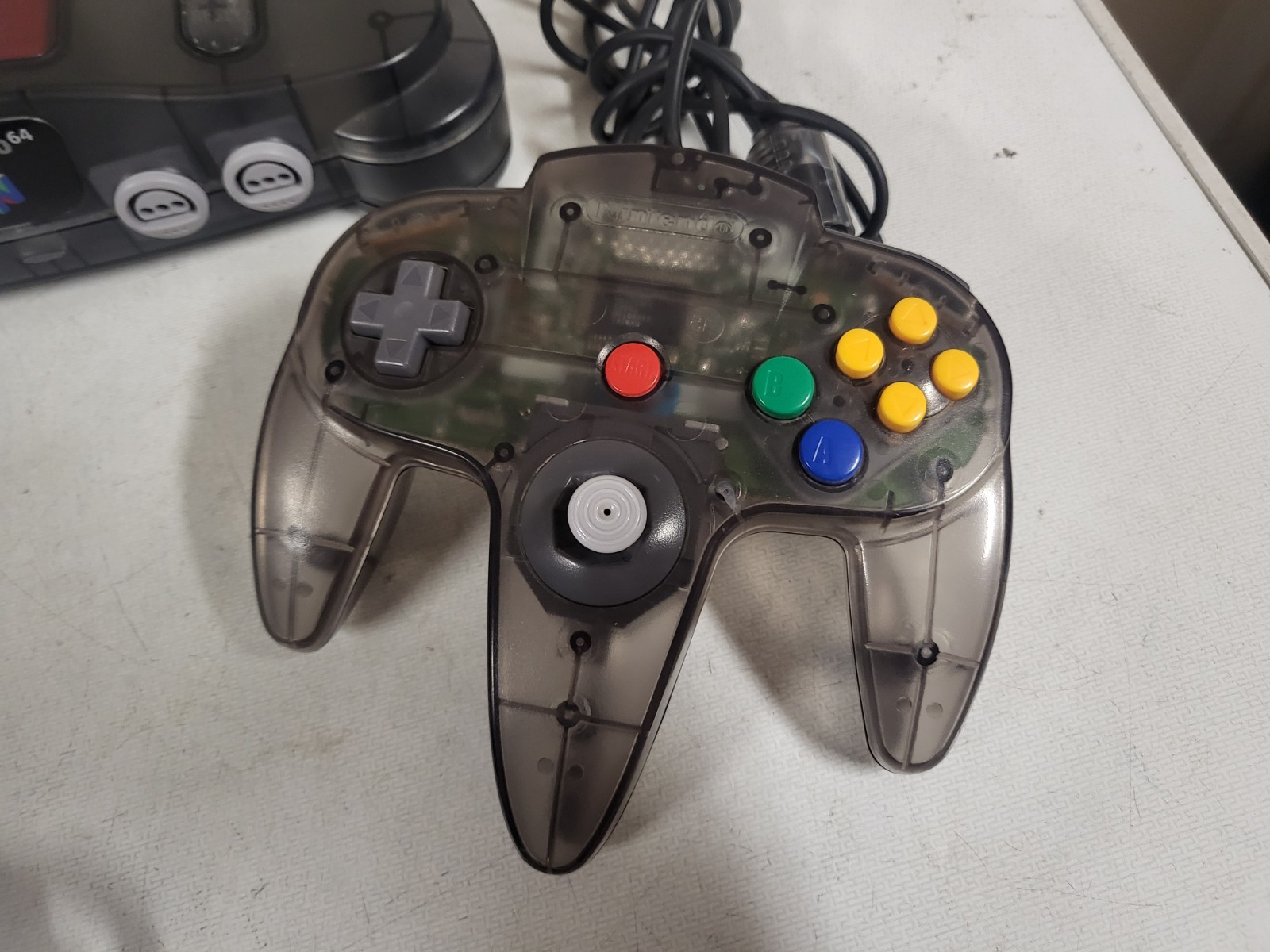 Nintendo N64 Smoke Clear Gray Funtastic Console OEM Controller Expansion READ