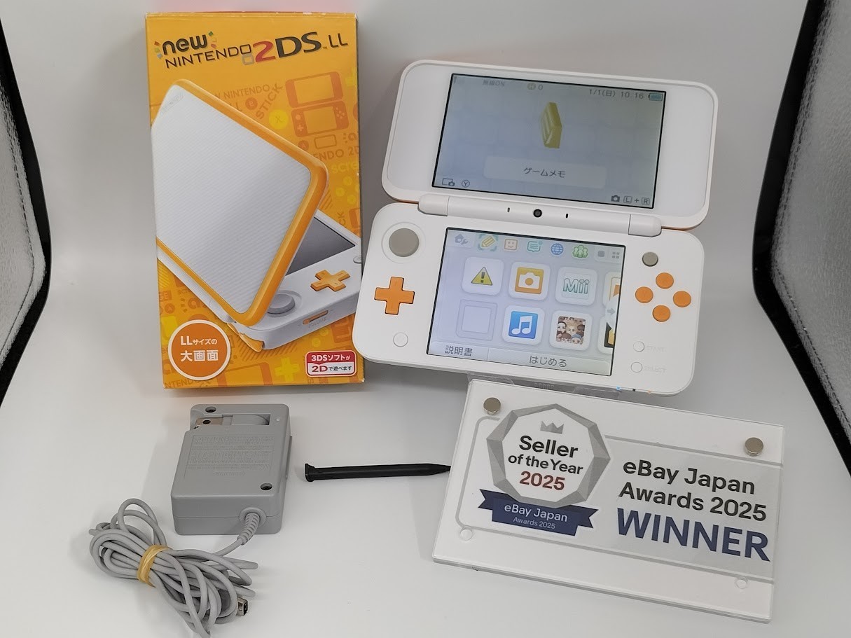B7141 Nintendo new 2DS console LL XL Orange x White Japan w/box adapter pen fx