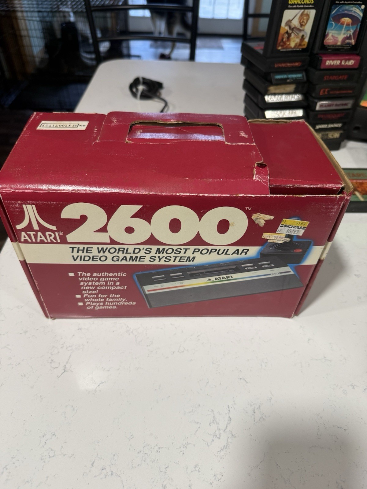 Atari 2600 Jr Console Bundle Box 21 Games 2 Joysticks Keyboard Controller Tested