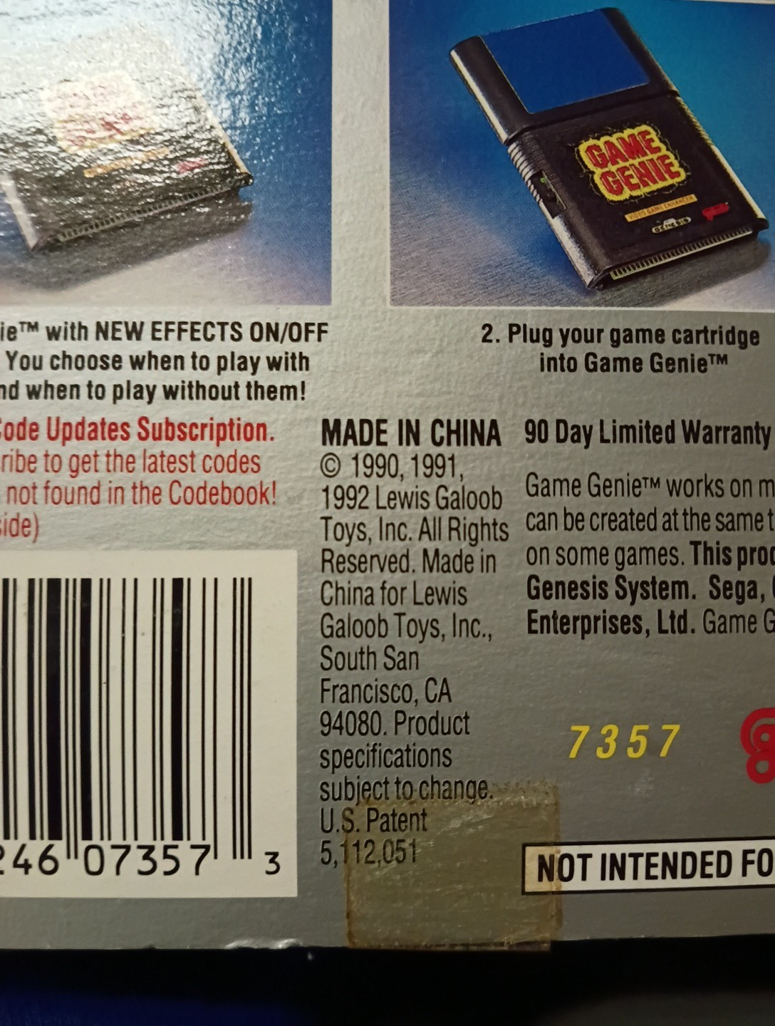 Vintage Sega Genesis Game Geni Code Book and Cartridge