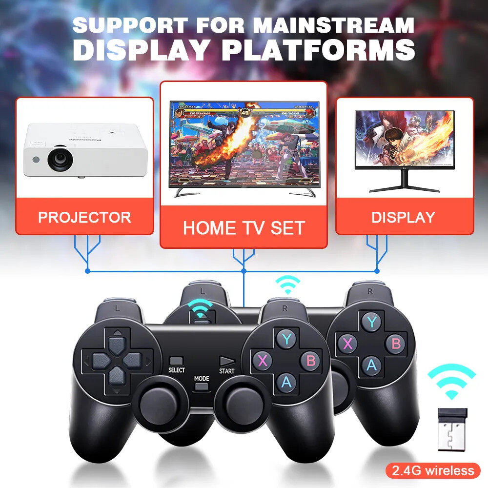 Retro gaming + dual wireless controllers thousands of pre-installed classic game