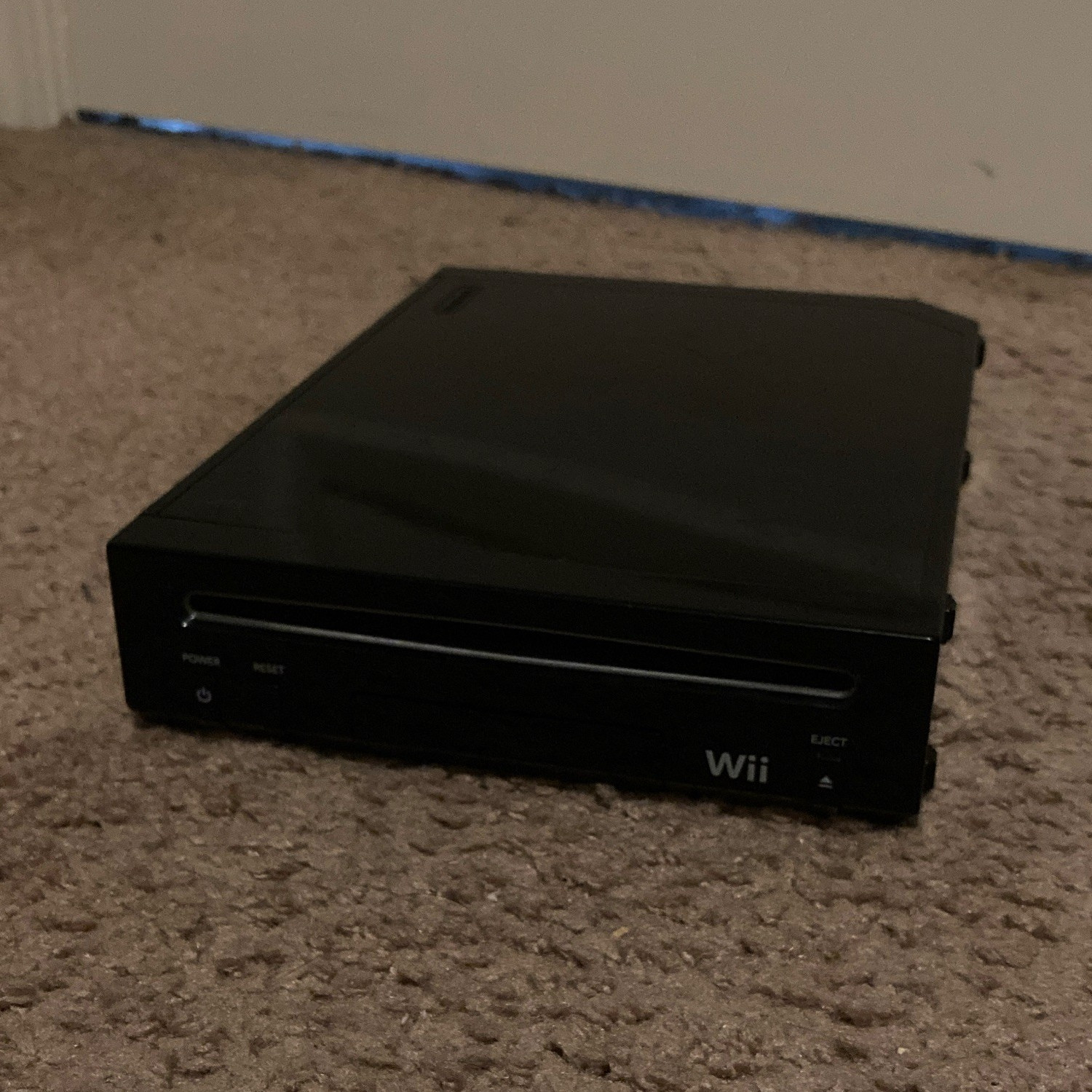 Nintendo Wii Black Home Console w/ Power Supply & Composite RCA AV Cable