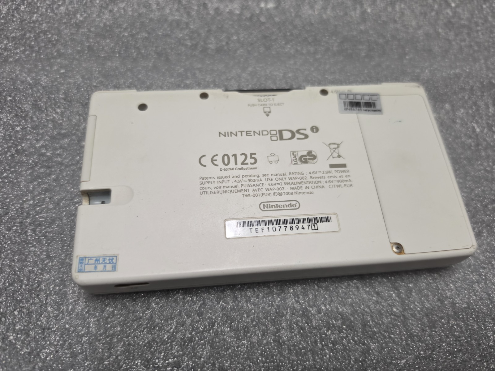Nintendo DSi White Handheld TWL-001 (EUR) Tested Working Stylus No Charger