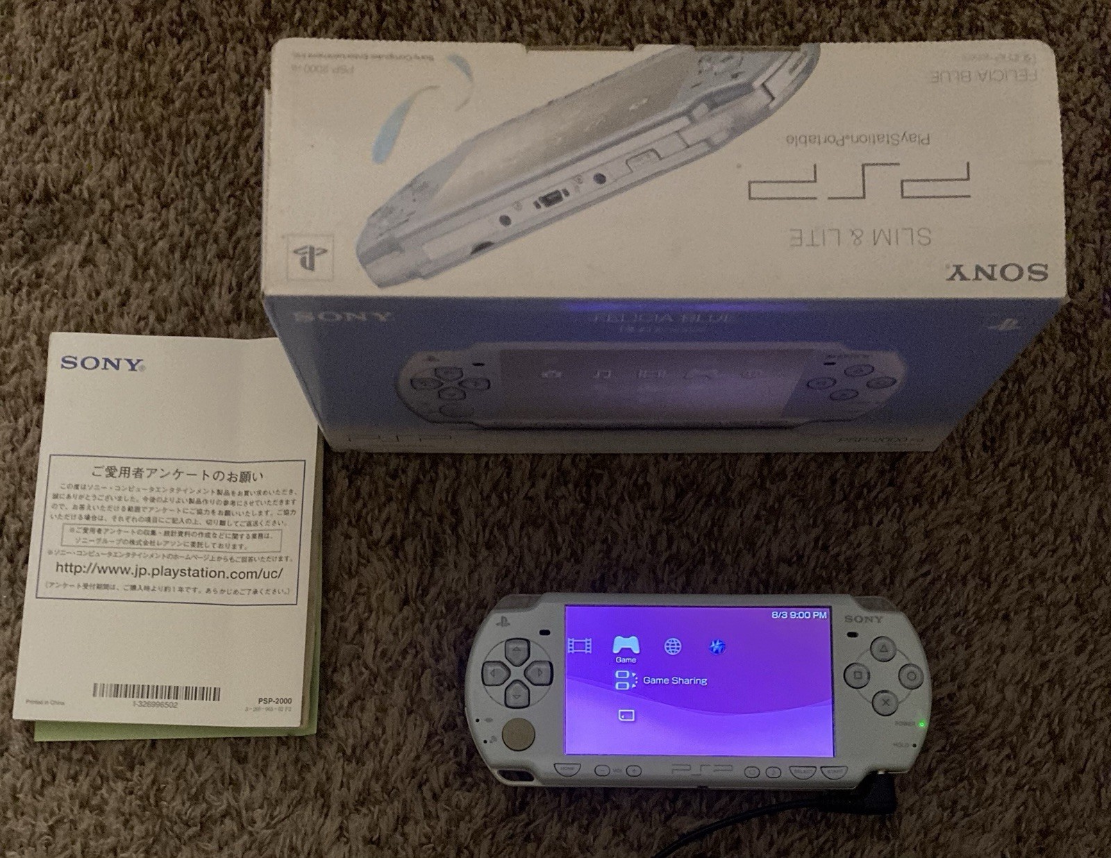 Sony PSP 2000 Felicia Blue Good Condition With Box