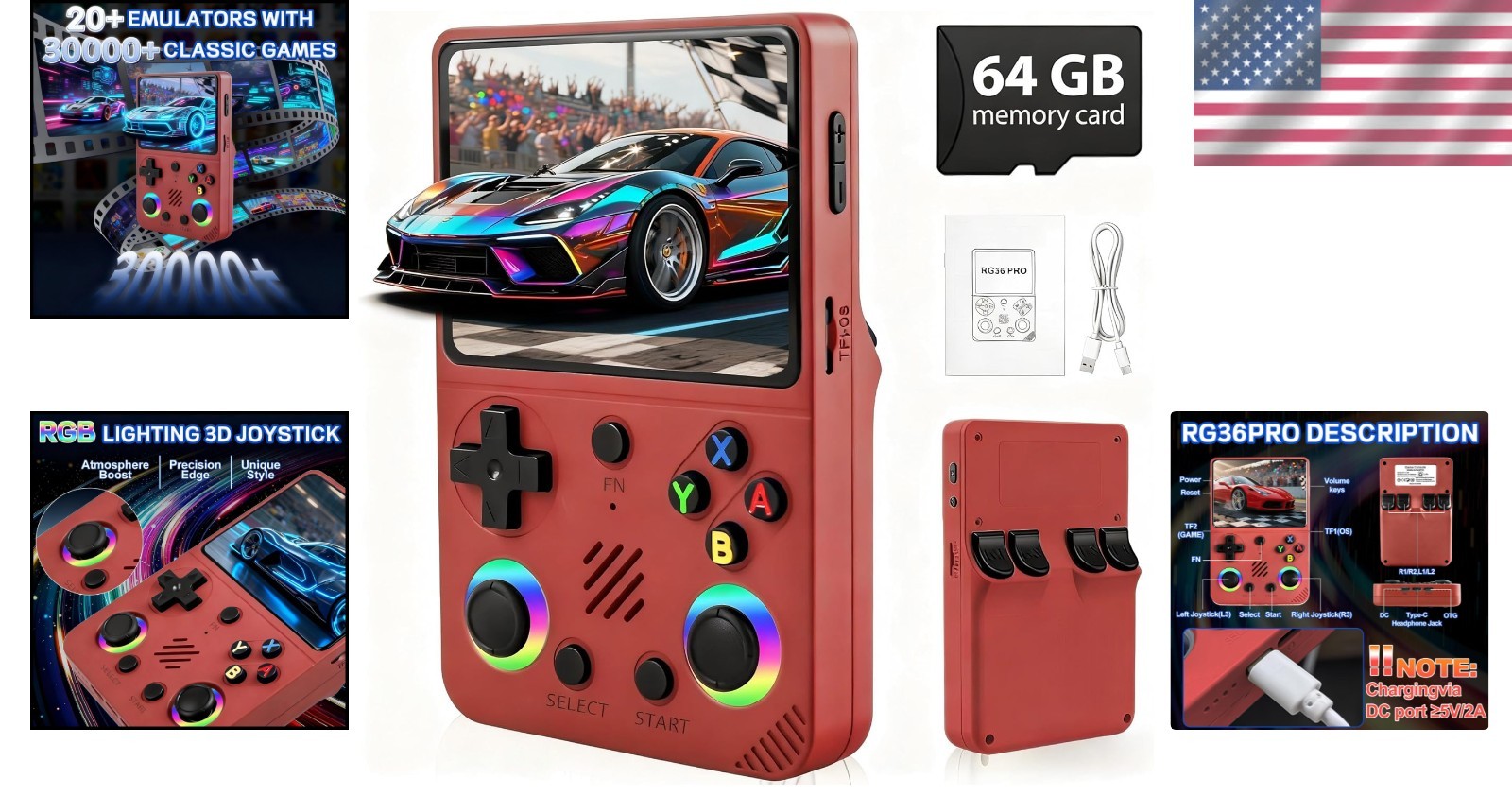 RG36PRO Video Game Console – Lightweight, Ergonomic Design for Play Anywhere