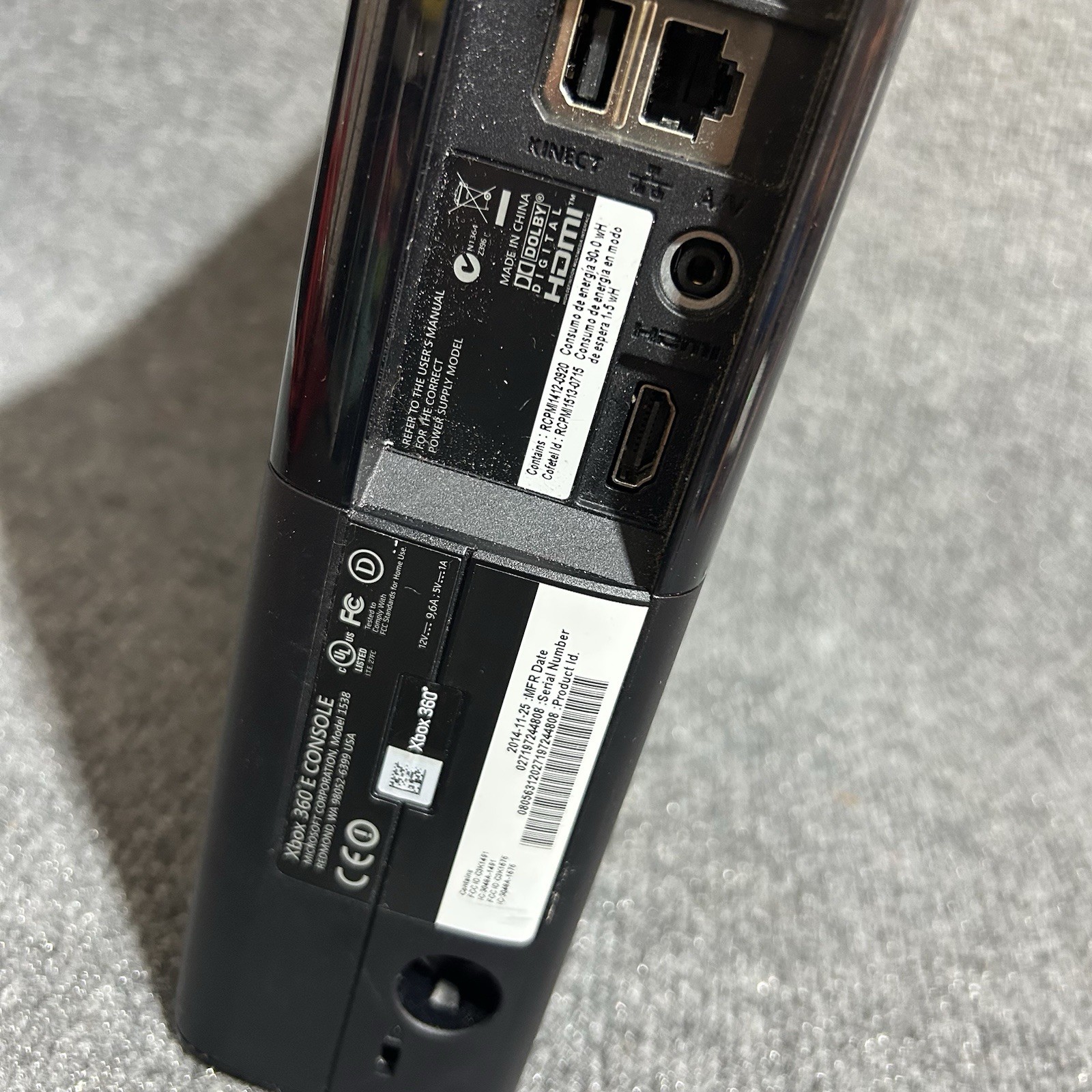 Xbox 360 E Series Console Only – Tested & Working Black – No Hard Drive