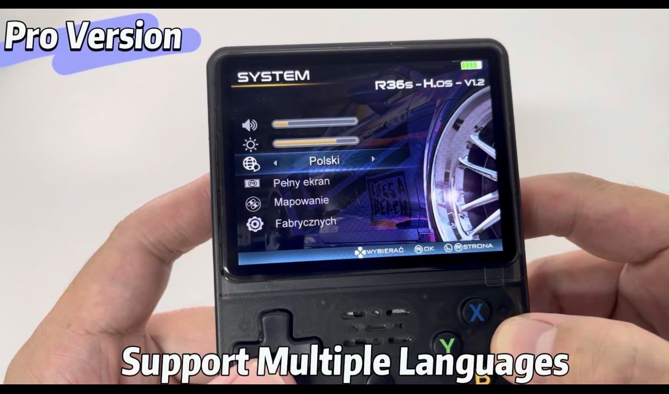 R36S Pro Version Handheld Game Console, TV Out, HD Display, 3000mAh, Multi-Color