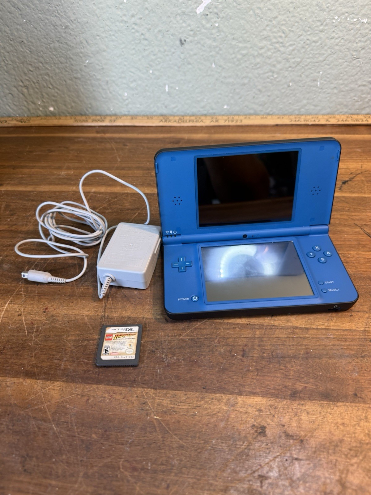 Nintendo DSI XL Midnight Blue Console W/Charger, & Lego Indiana Jones NO STYLUS
