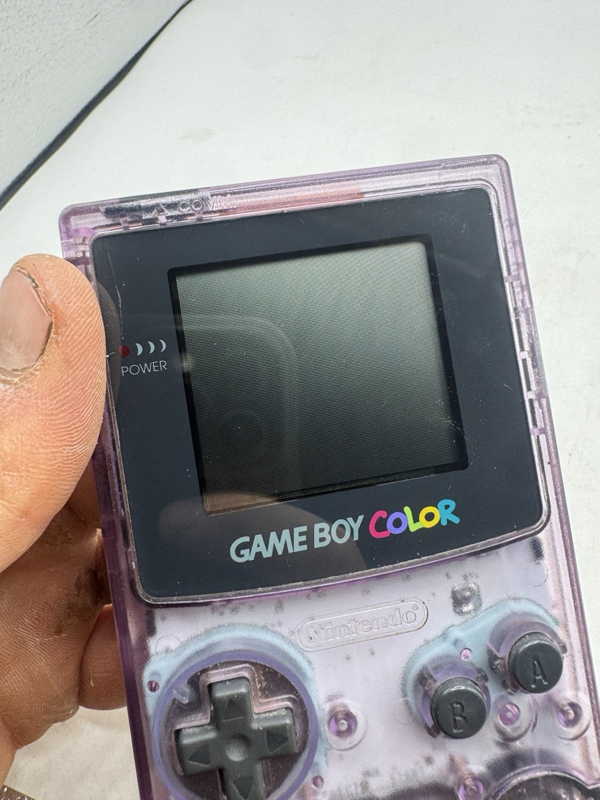 Nintendo Game Boy Color CGB-001 Purple Clear Handheld Console Tested Working
