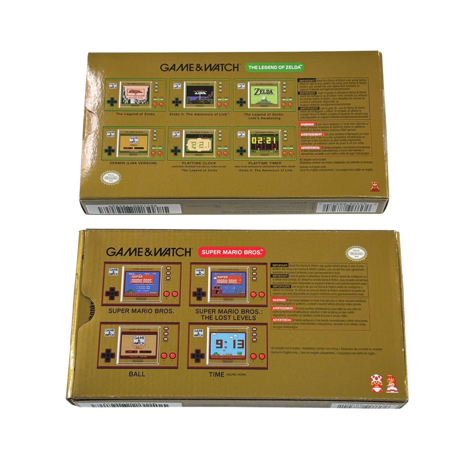 Nintendo Game & Watch The Legend of Zelda/Super Mario Bros Gaming Bundle