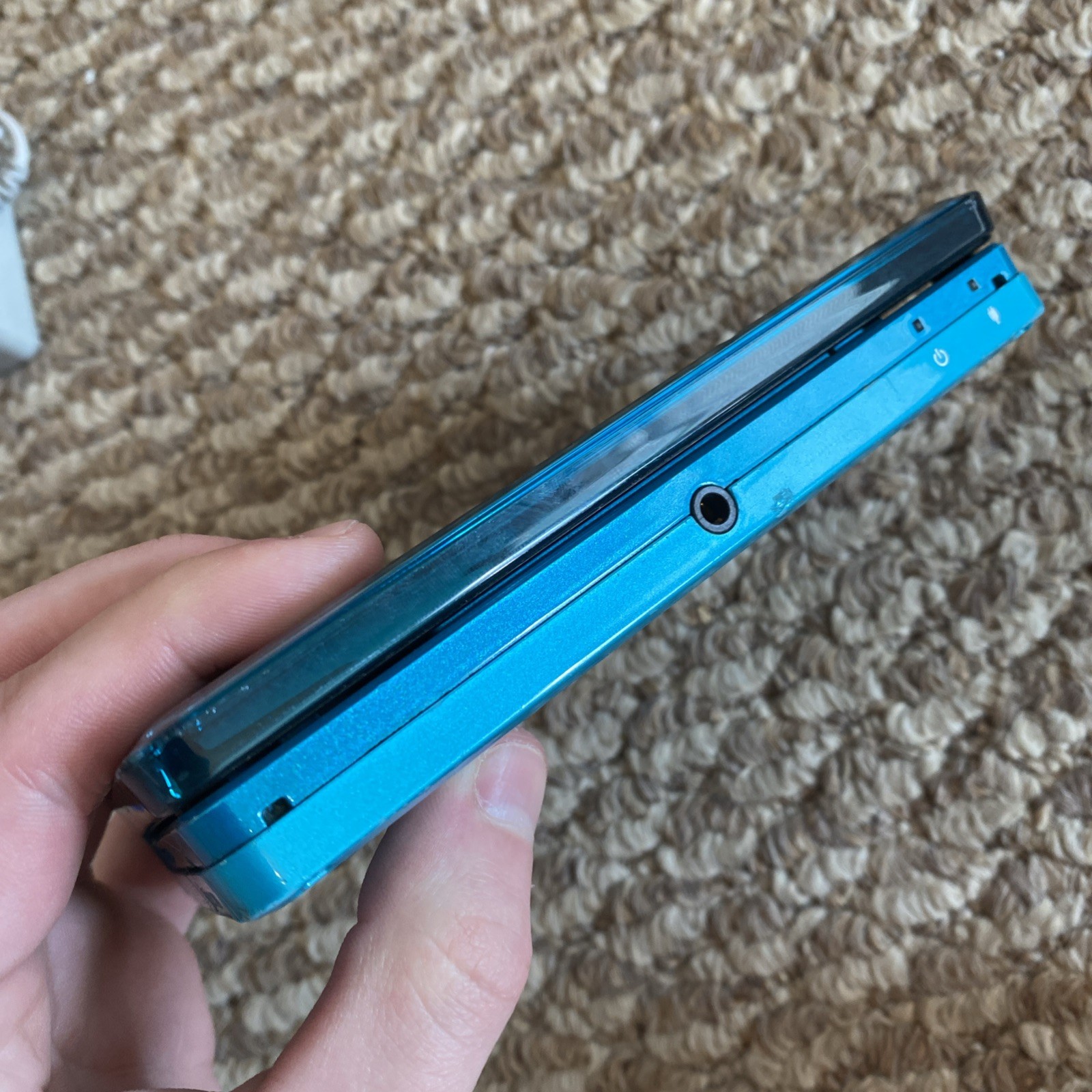Nintendo 3DS CTR-001 (USA) Console Aqua Blue Stylus Charger SD Card