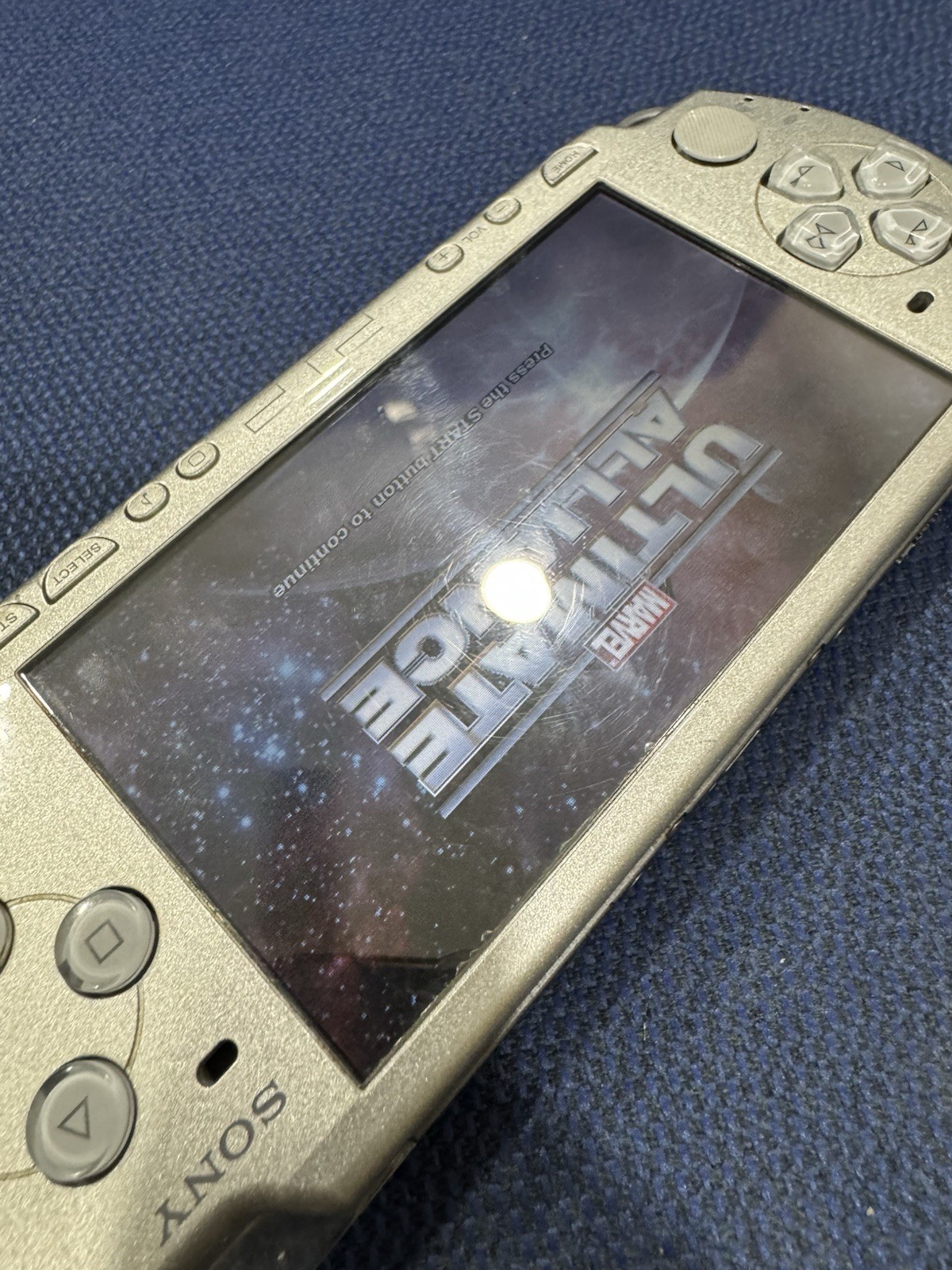 Sony PSP 2001 Silver Handheld Console Tested And Working Clean Screen Console