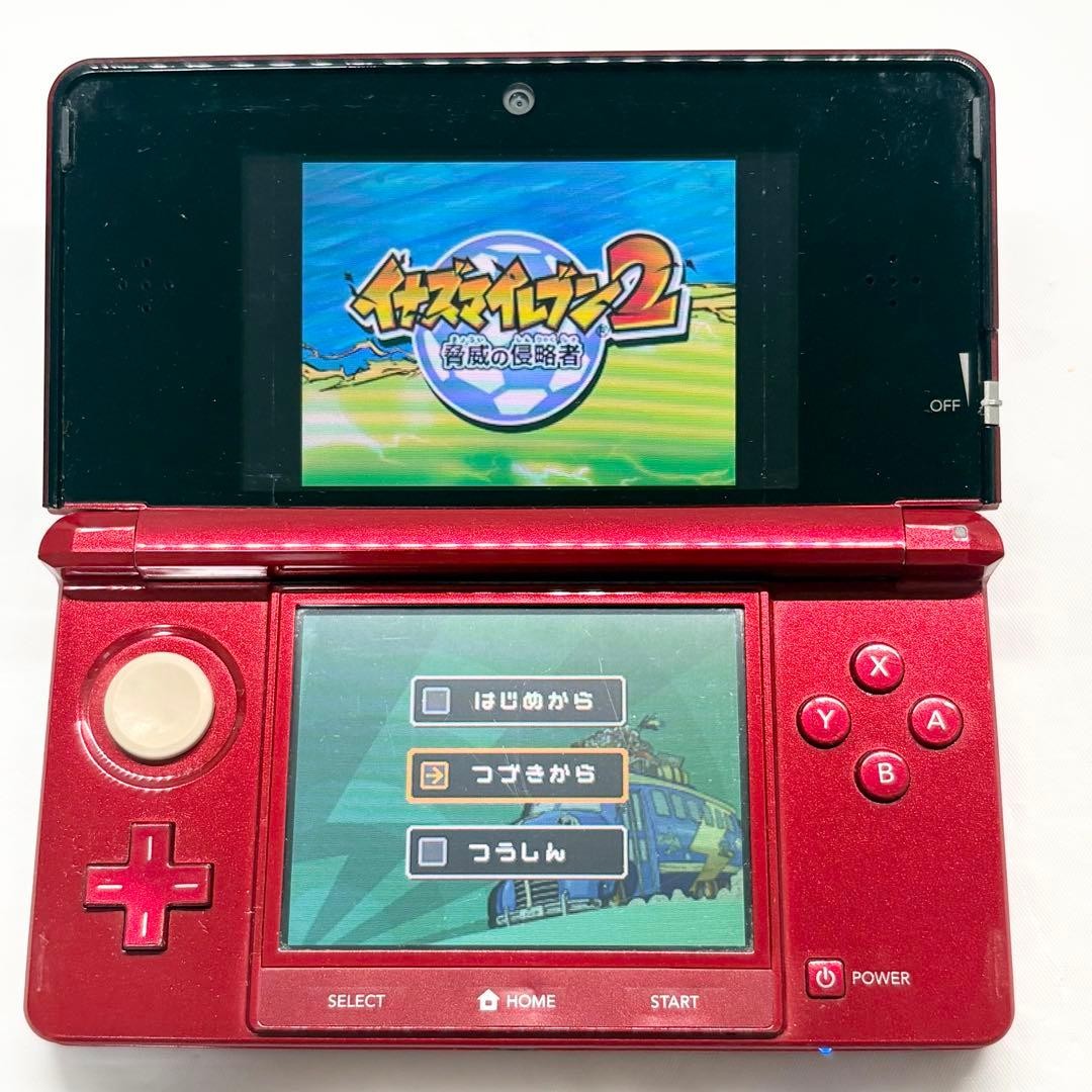 Nintendo 3DS Flare Red with compatible charger and SD card, confiRMed working.
