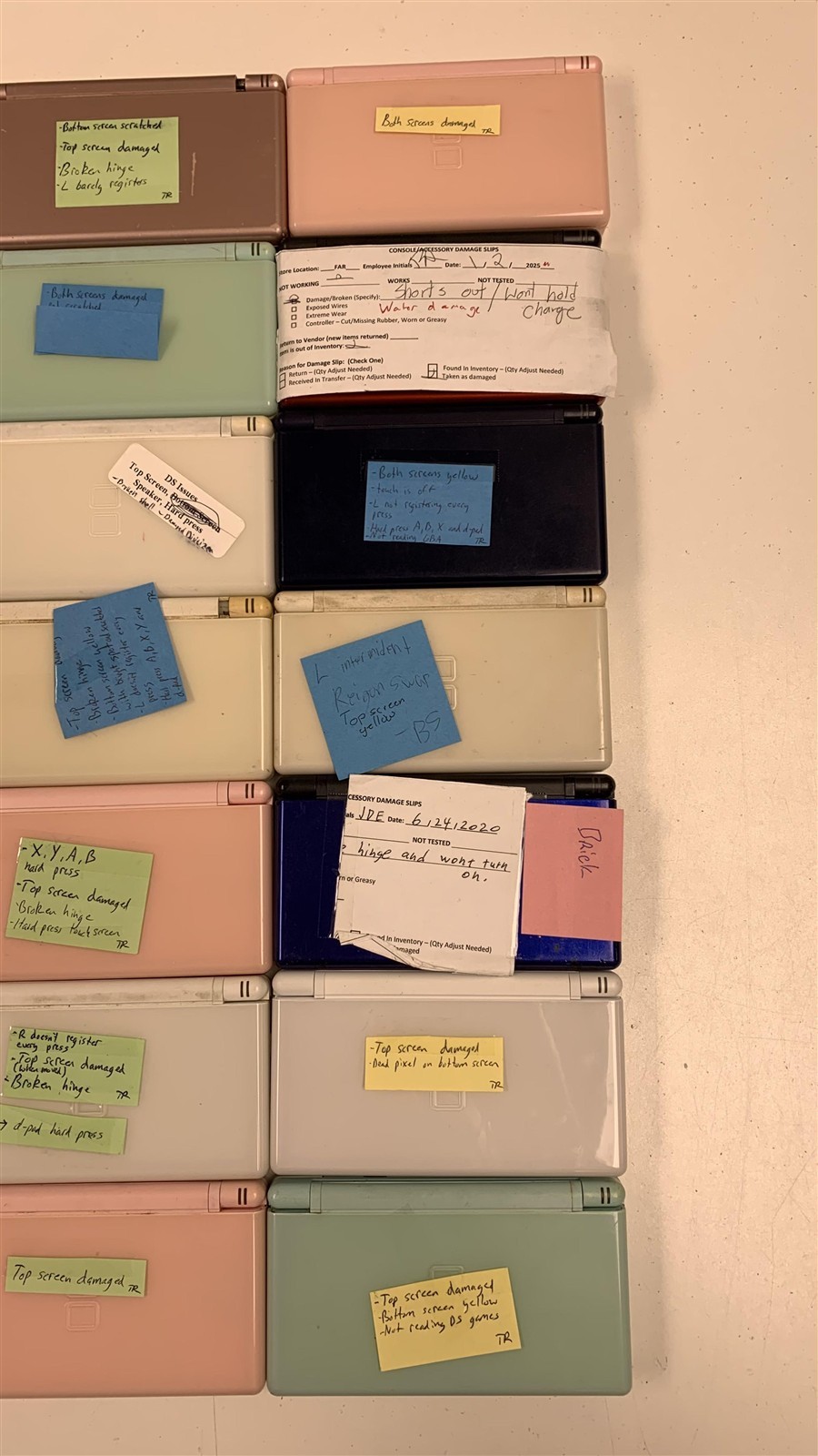 Huge Lot 42 Nintendo DS Lite Consoles FOR PARTS REPAIR Broken Hinges Screens