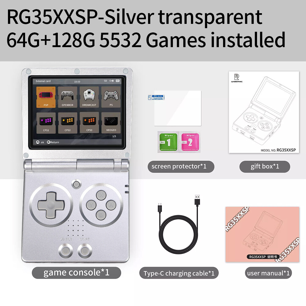 ANBERNIC RG35XXSP Handheld Game Console 3.5″ IPS Screen Retro Game Console Gifts