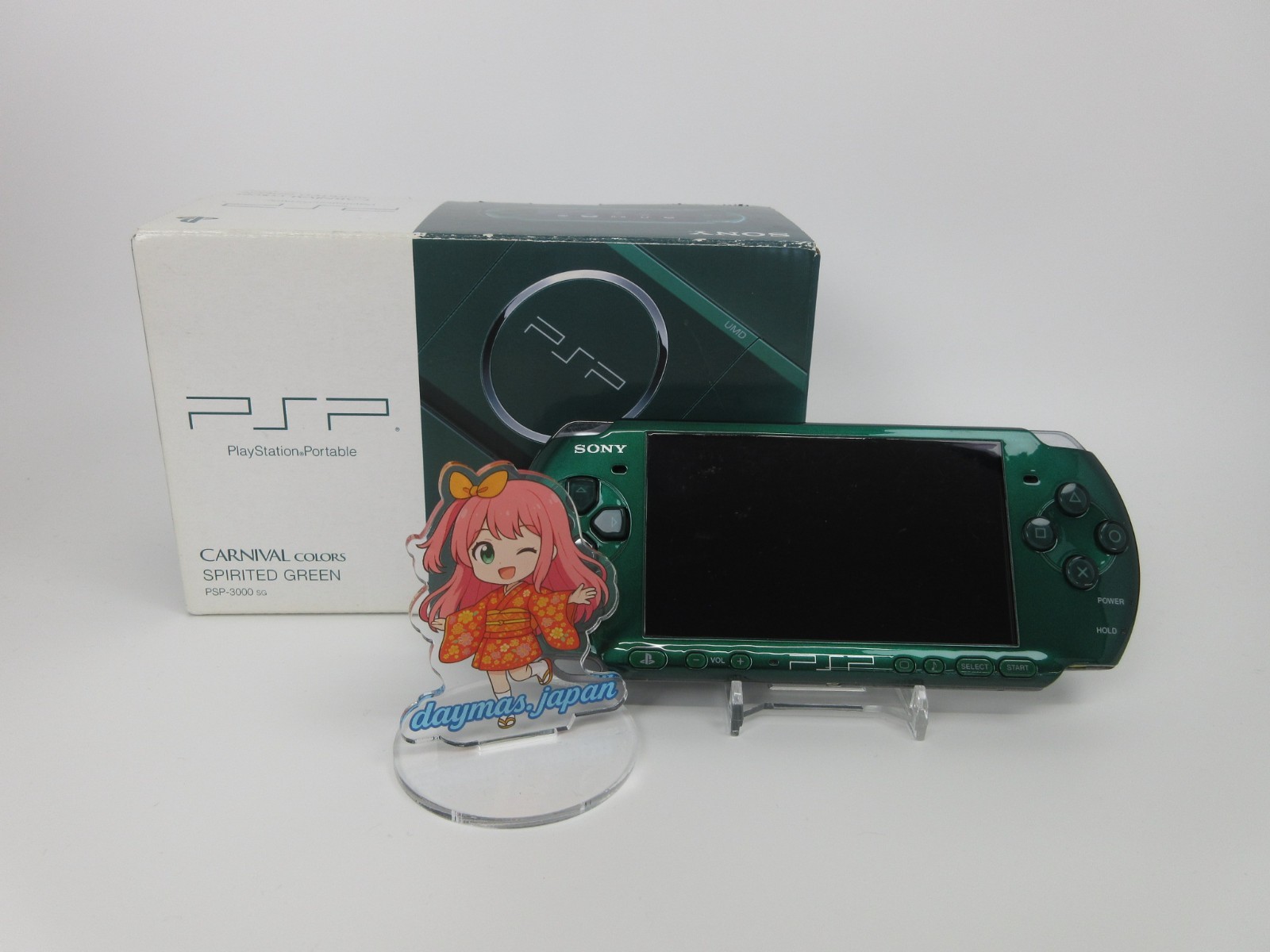 【Very Good】Sony PSP-3000 Spirited Green Console No Battery Japan Ver. #DEN0523/0