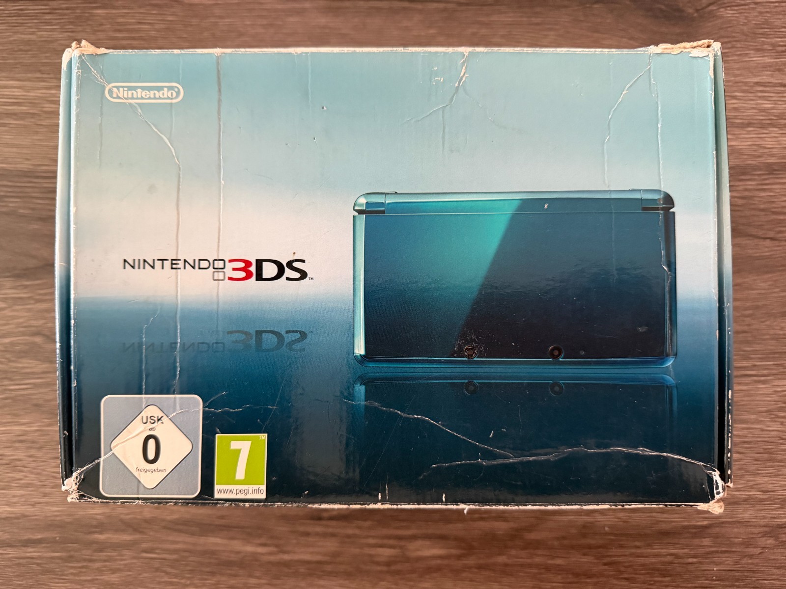Nintendo 3DS Aqua Blue Console Complete In Box CIB w/ Charging PAL EUROPE