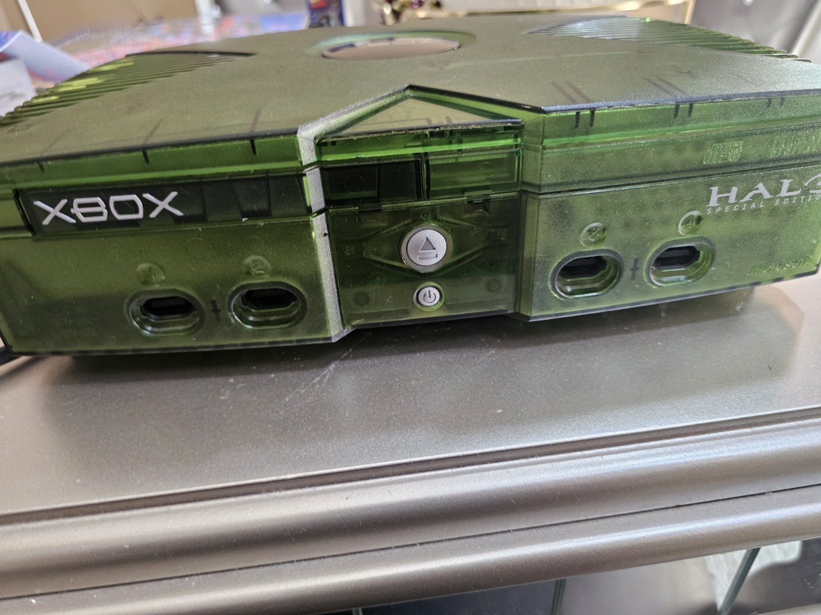 Original Xbox Halo Special Edition Green Console For Parts or Repair Please Read