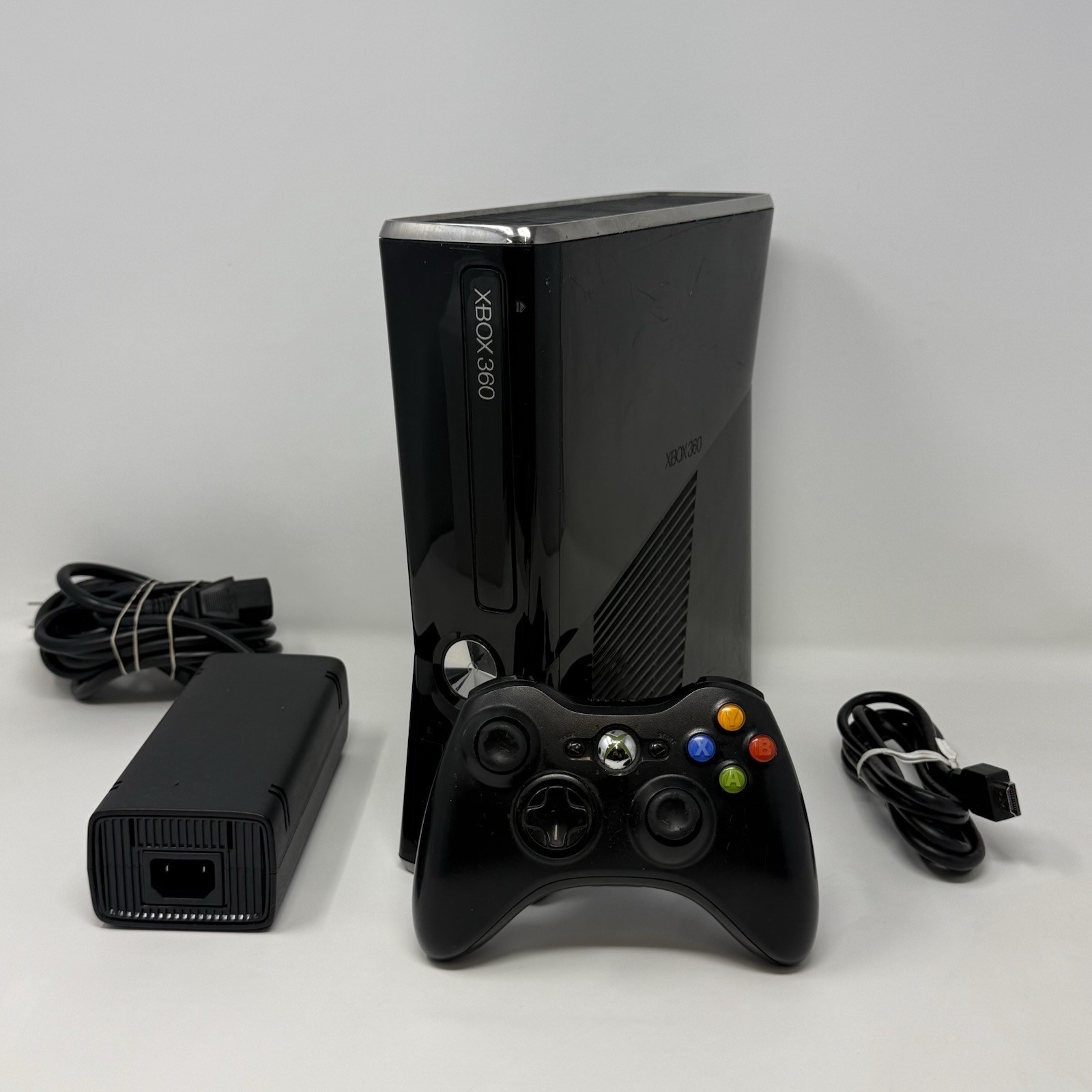 Microsoft Xbox 360 S 250GB Matte Black Console Controller Cords Tested