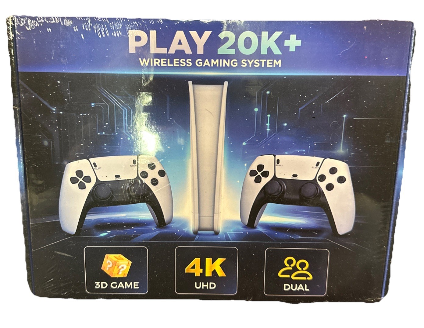 🔥PLAY 20K+ Wireless Home Console, Dual Players, 3D Game, 4K UHD, White/Black