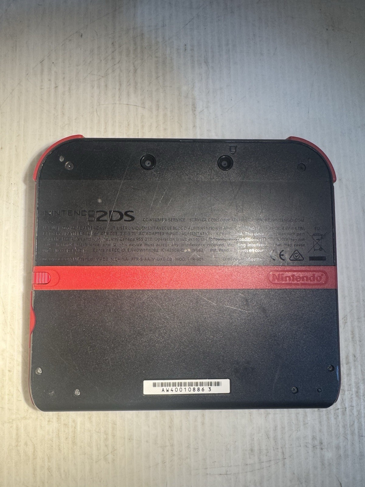 Nintendo 2DS Red Black Handheld System Tested Works