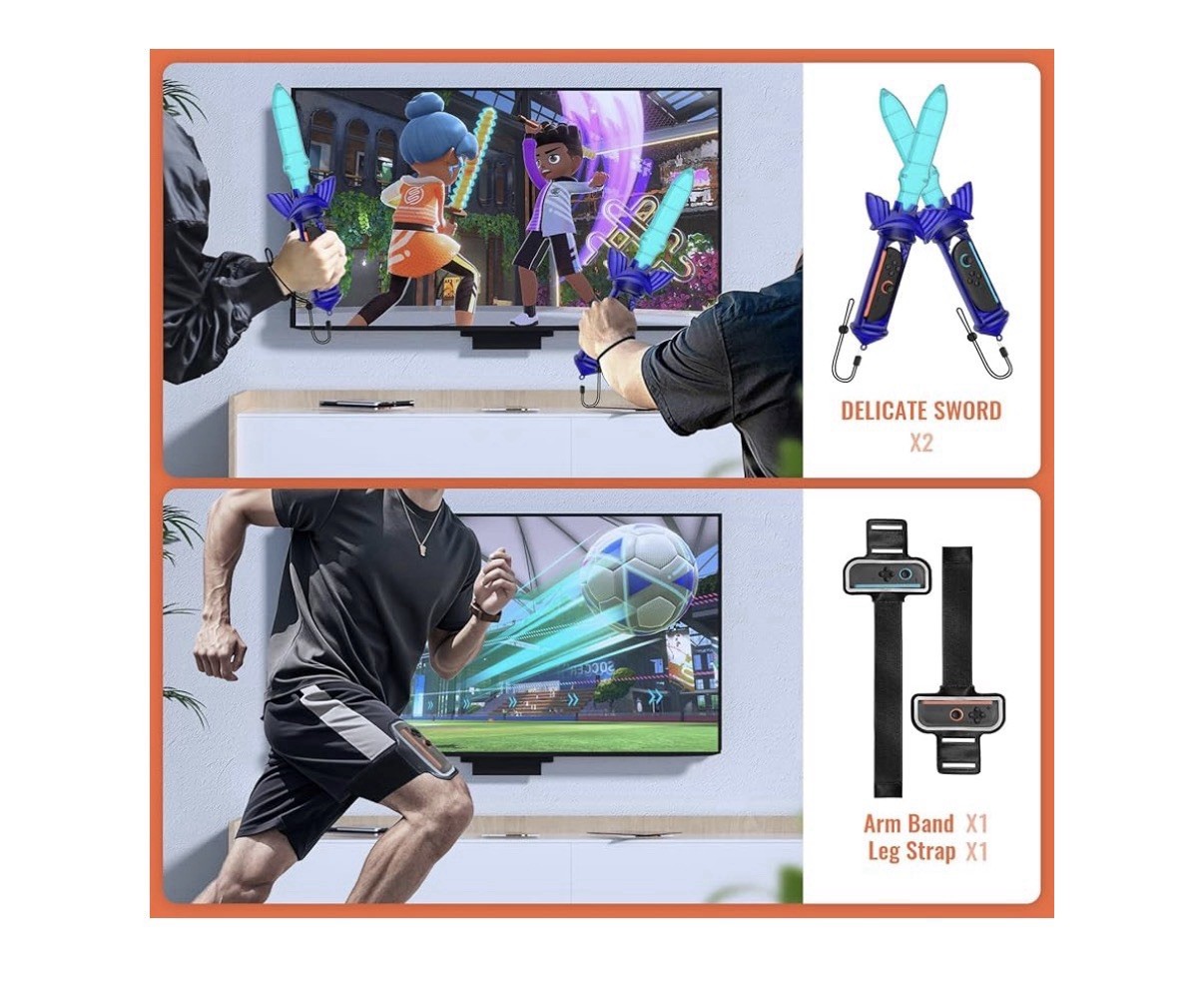 New In Box 12 IN 1 GAME ACCESSORIES BUNDLE FOR NINTENDO SWITCH 2 SPORTS